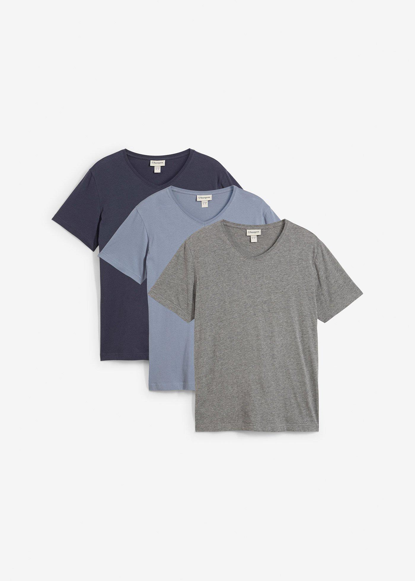 T-shirt con scollo a V (pacco da 3)