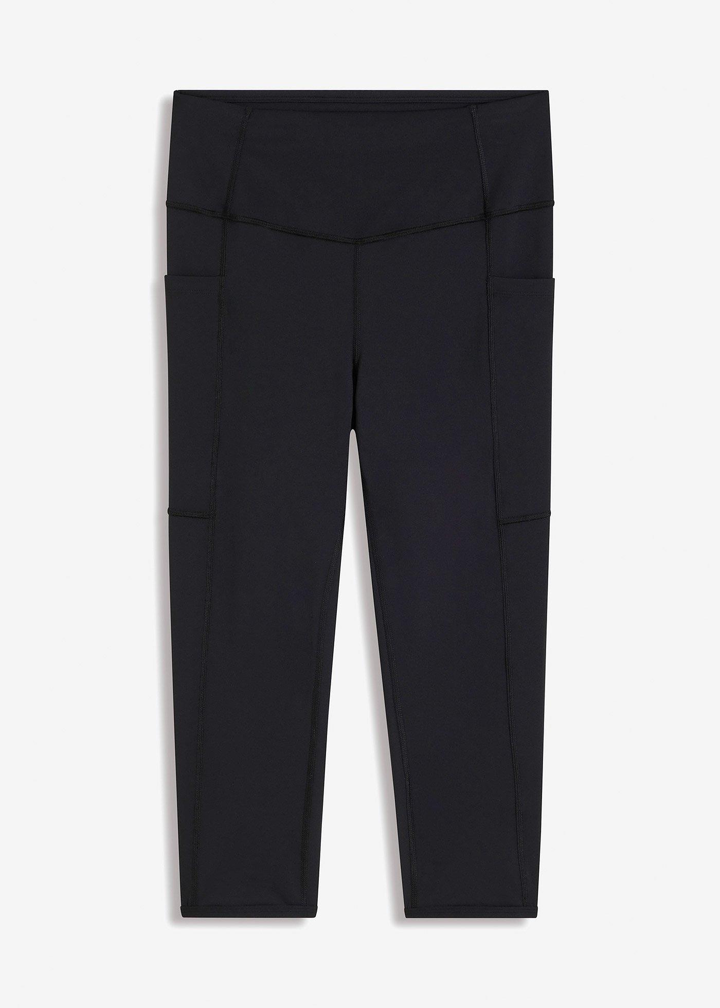 Leggings sportivi comfort, lunghezza Capri, ad asciugatura rapida, con tasca per cellulare