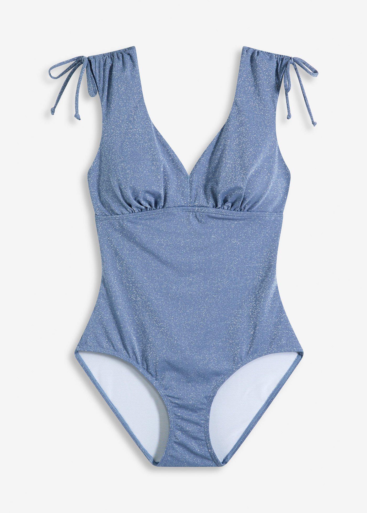 Costume intero glitterato con effetto modellante leggero
