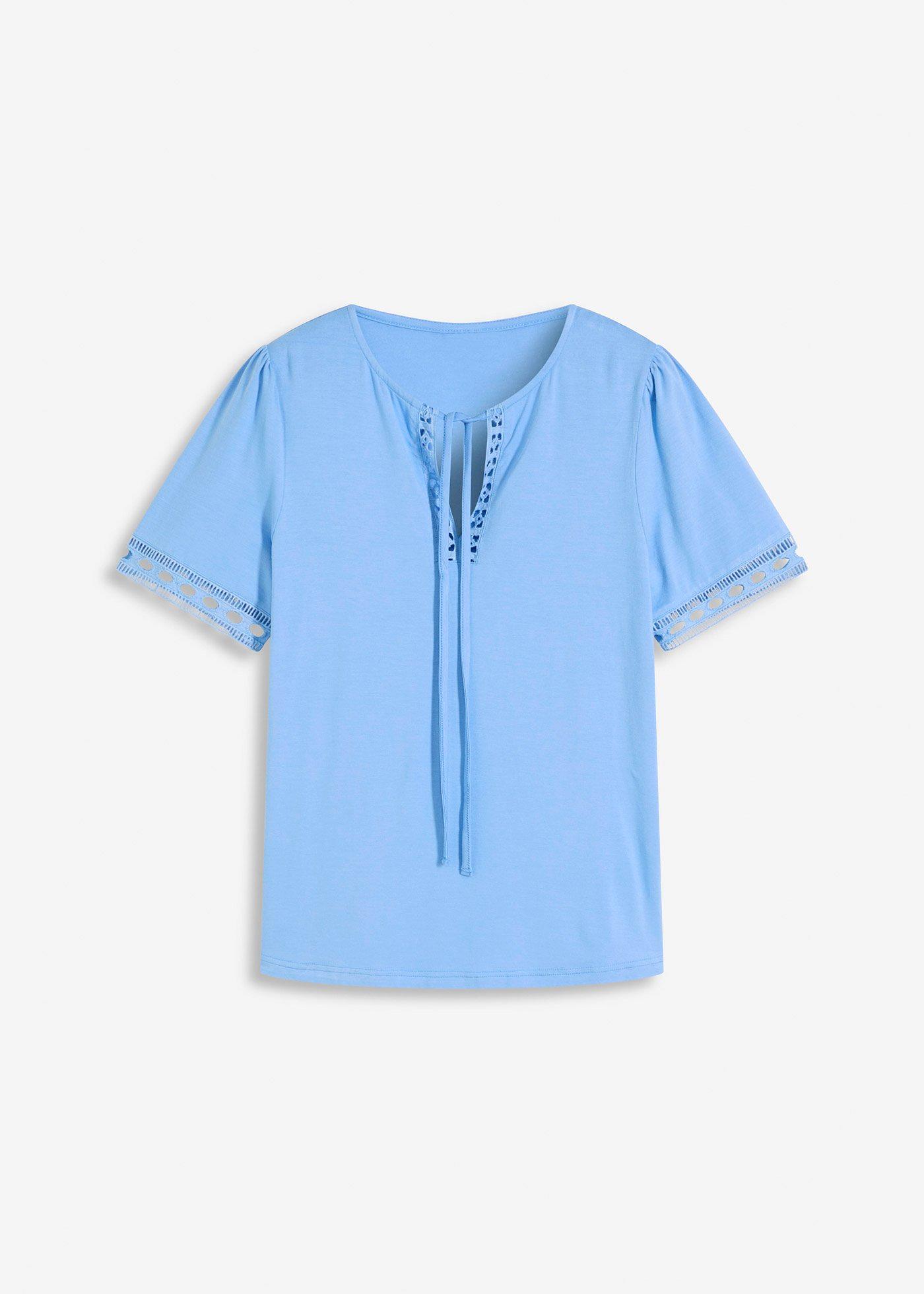 Maglia lunga con bordi in pizzo
