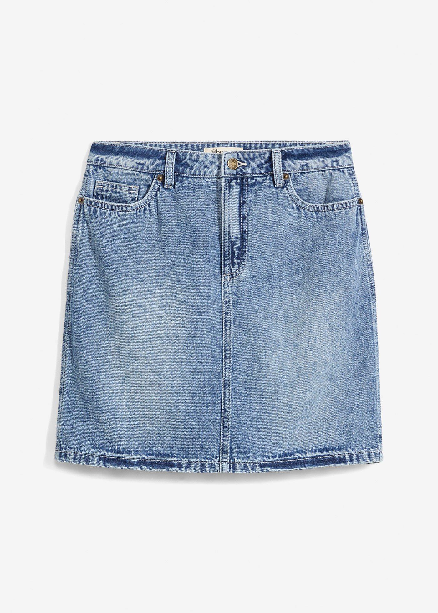 Gonna di jeans low stretch, vita media