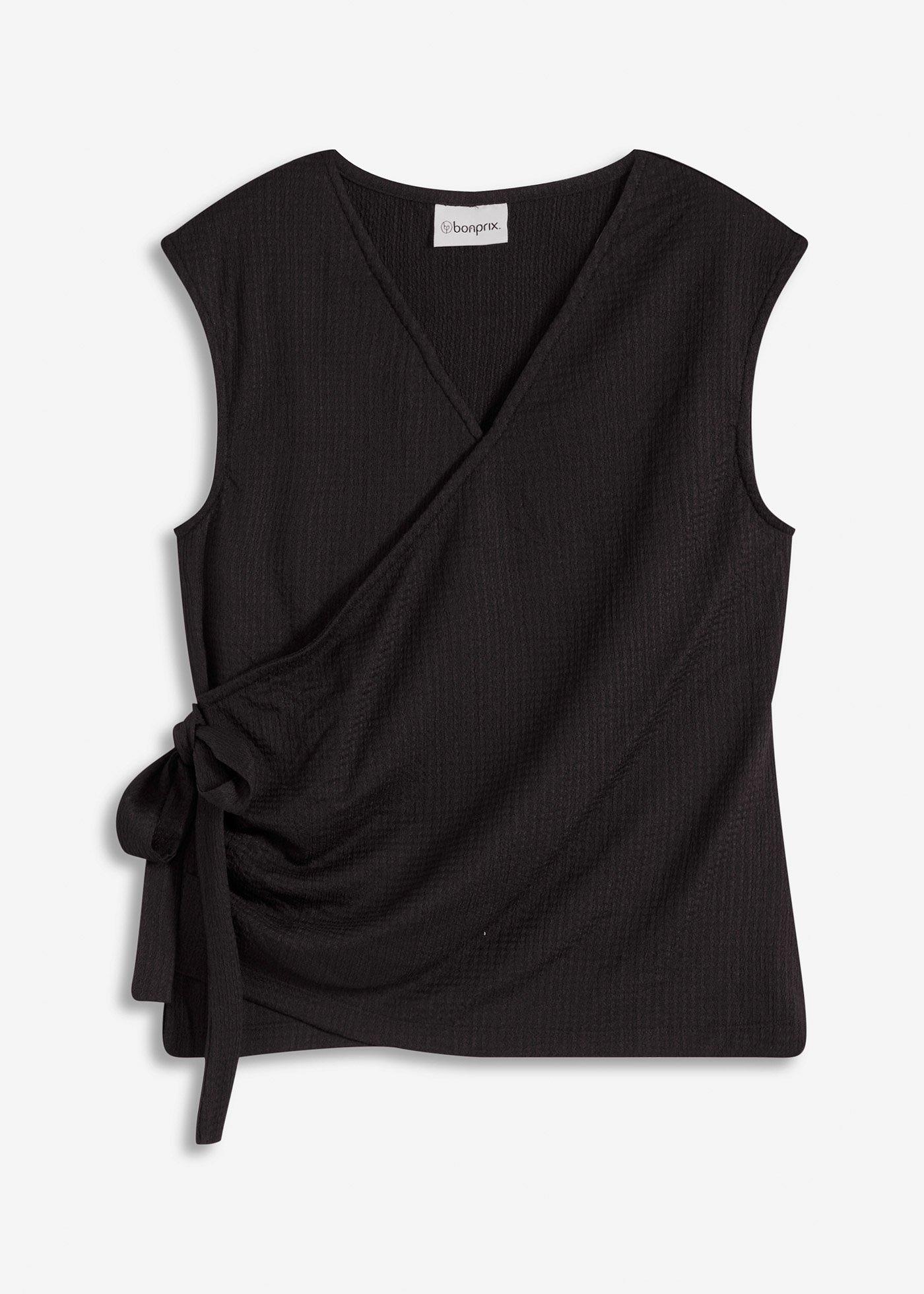 Maglia in jersey crêpe con effetto a portafoglio
