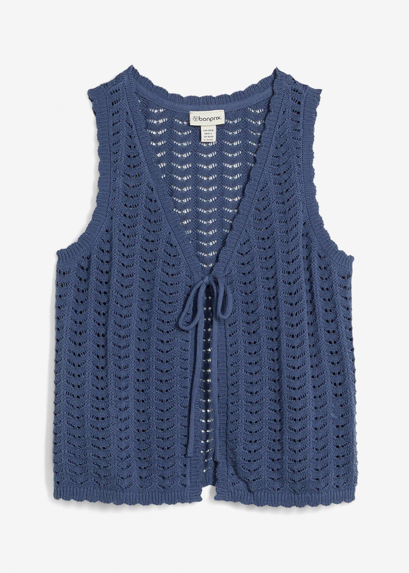 Gilet in maglia con motivo traforato