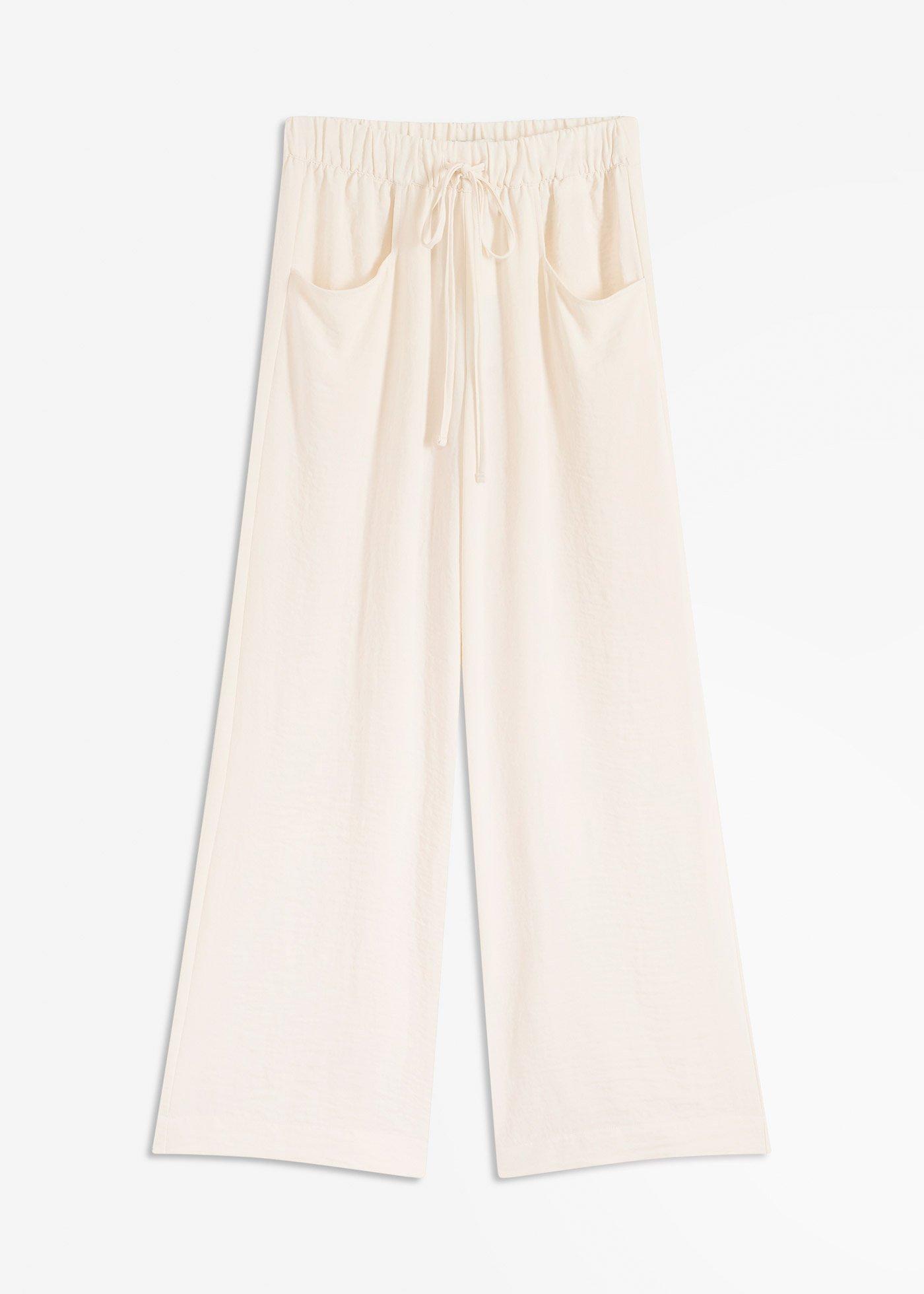 Pantaloni larghi in crêpe leggero