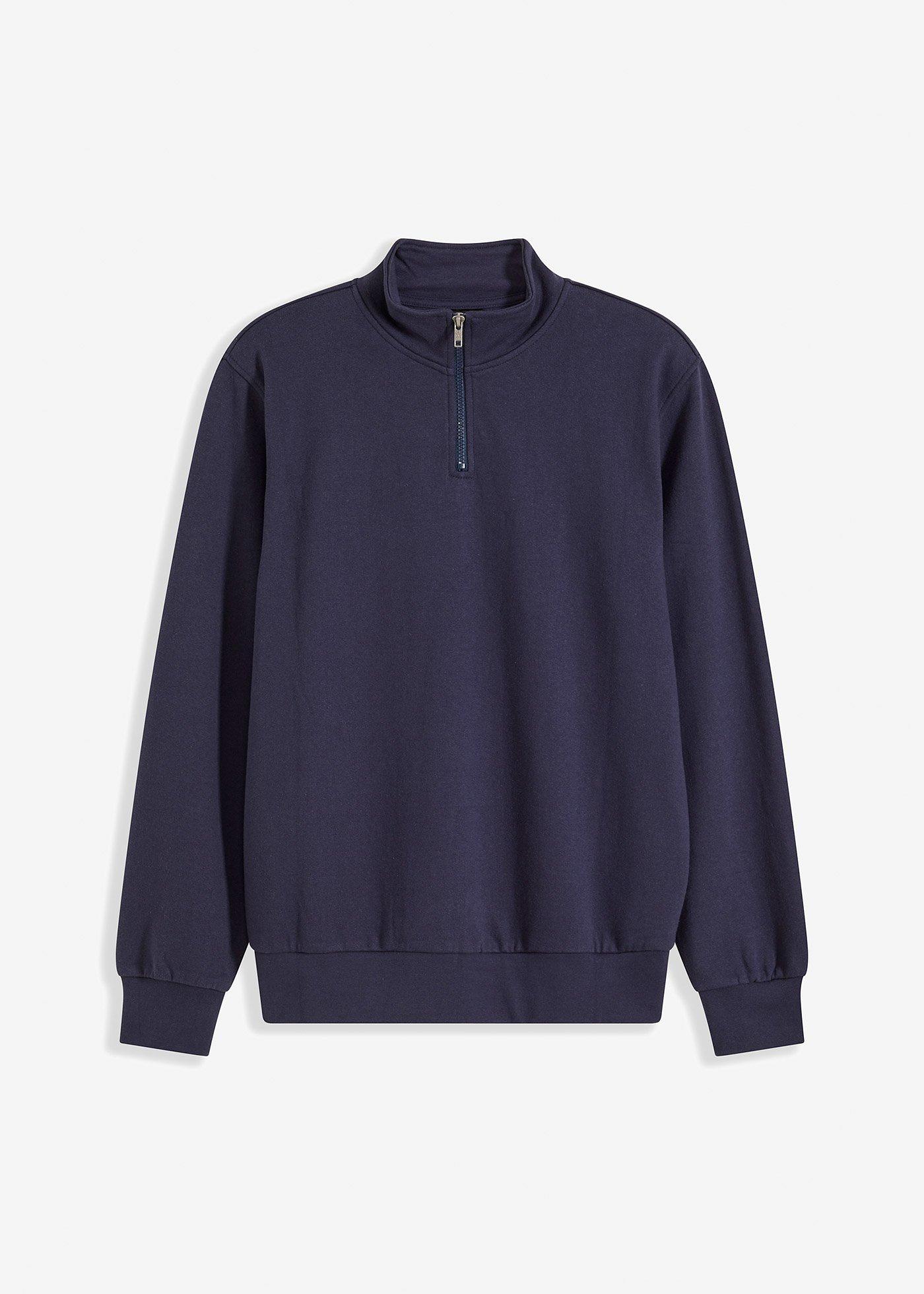 Felpa con colletto e zip
