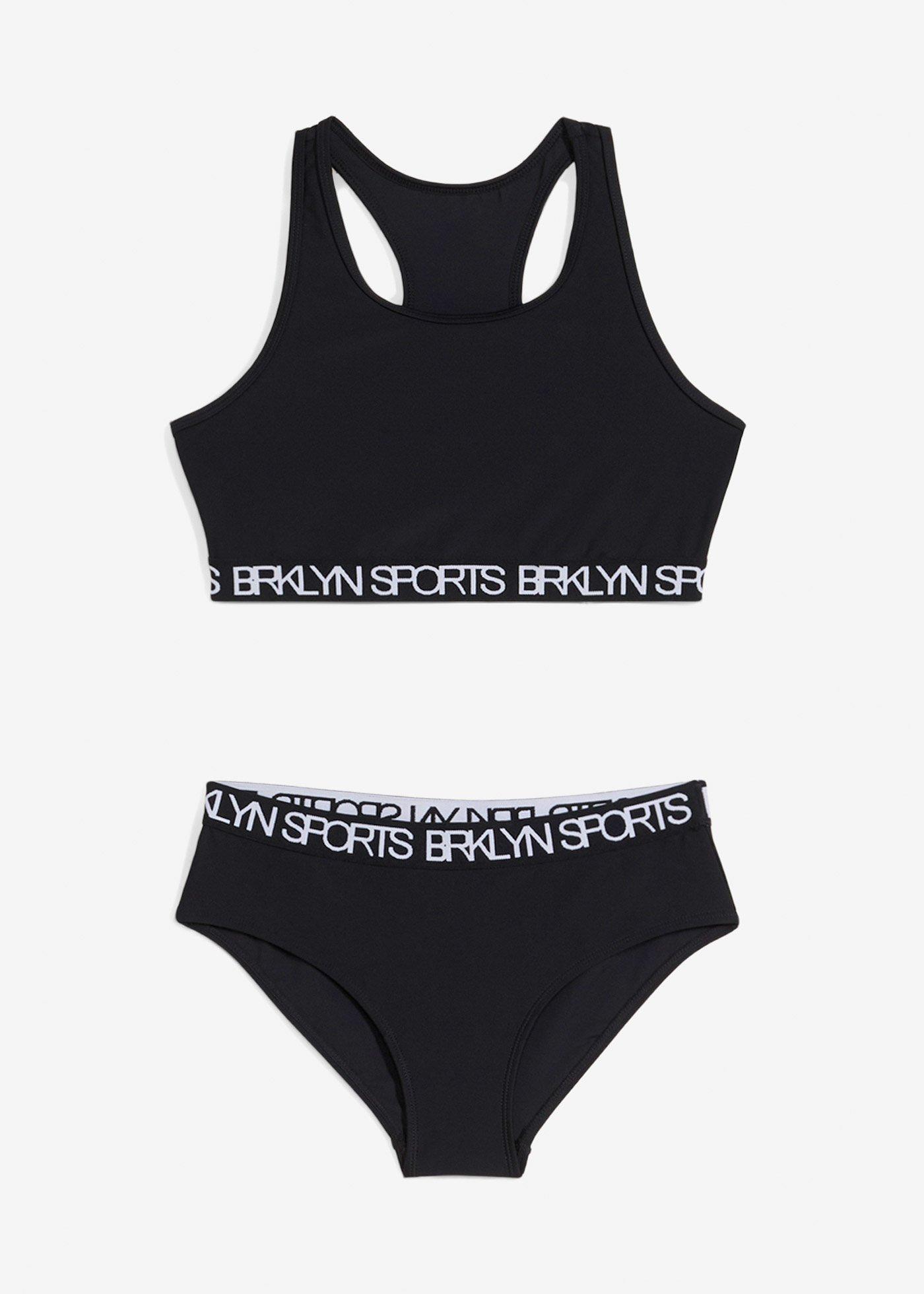 Bikini sportivo con spalline olimpioniche (set 2 pezzi)