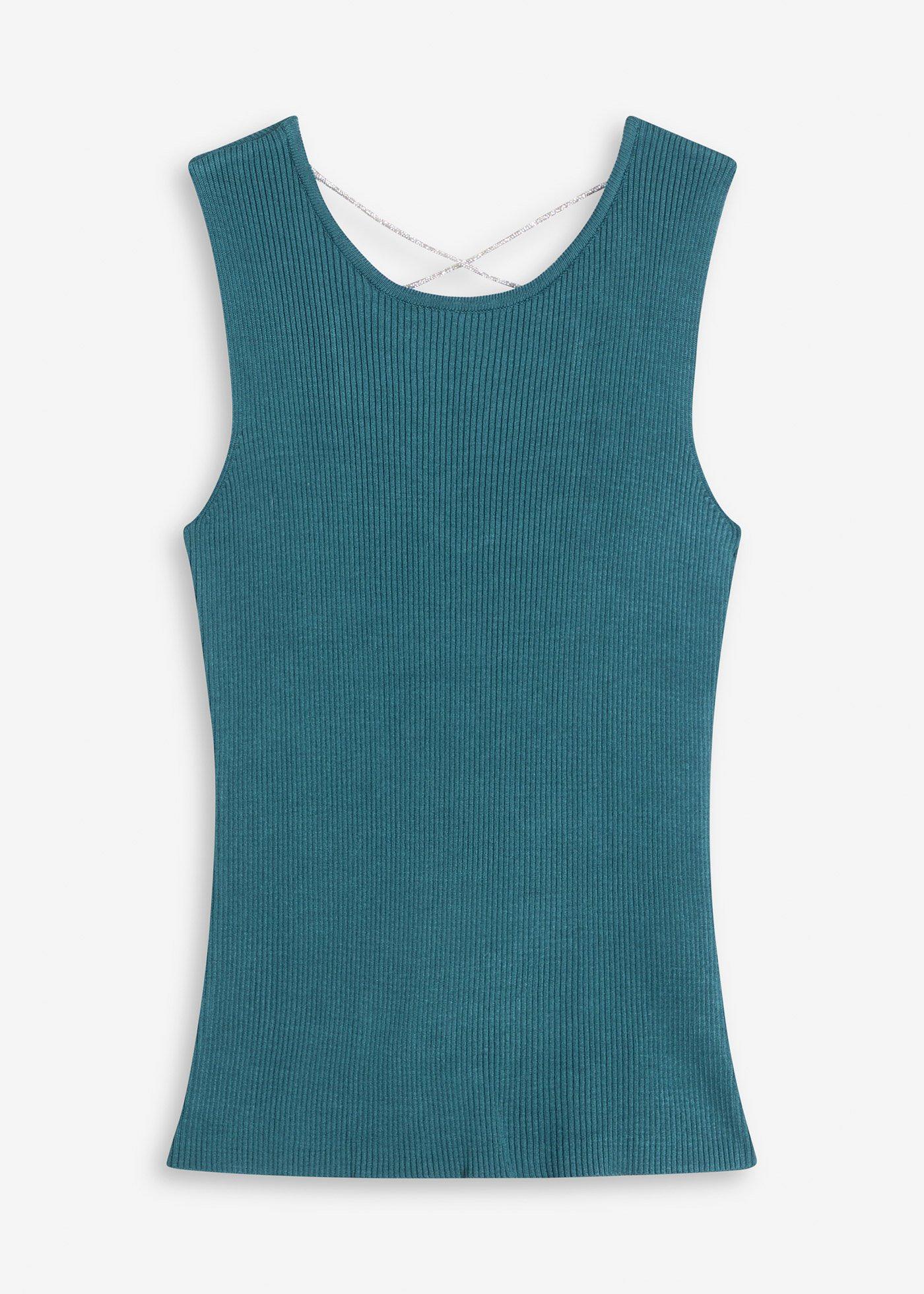 Top in maglia con cordoncino glitterato