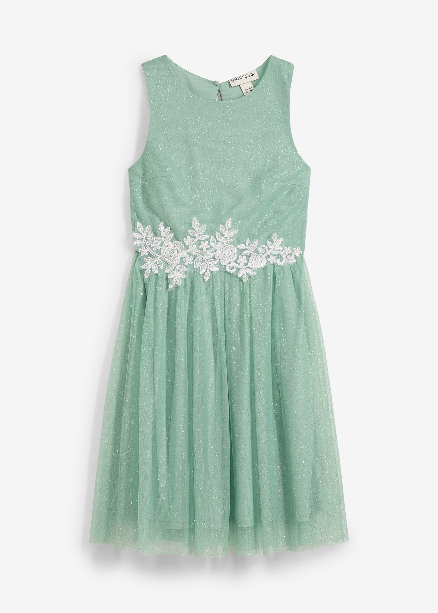 Abito midi con inserto in pizzo
