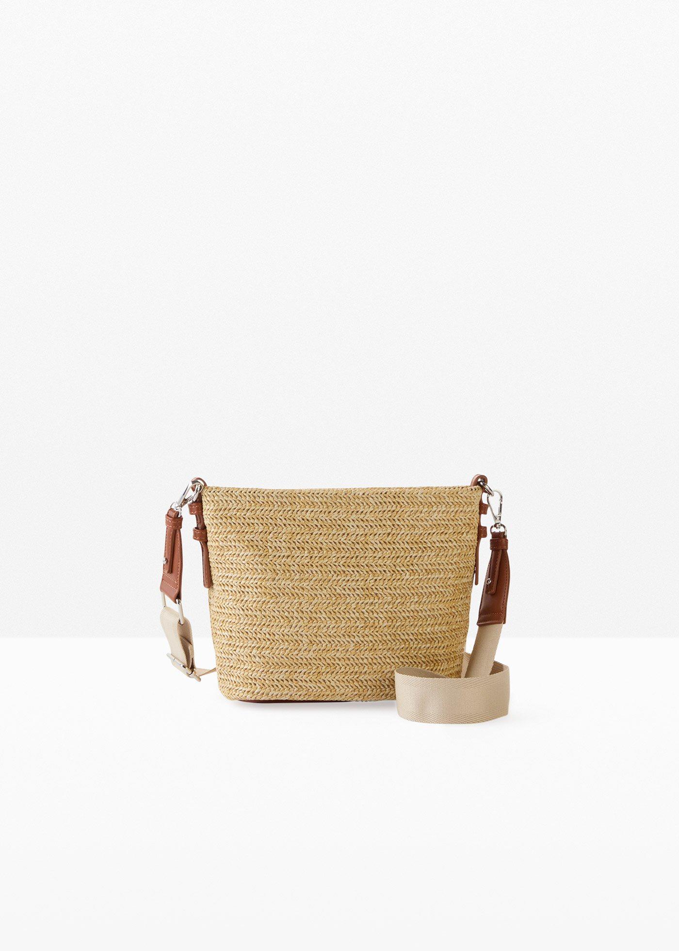 Borsa a tracolla in simil paglia