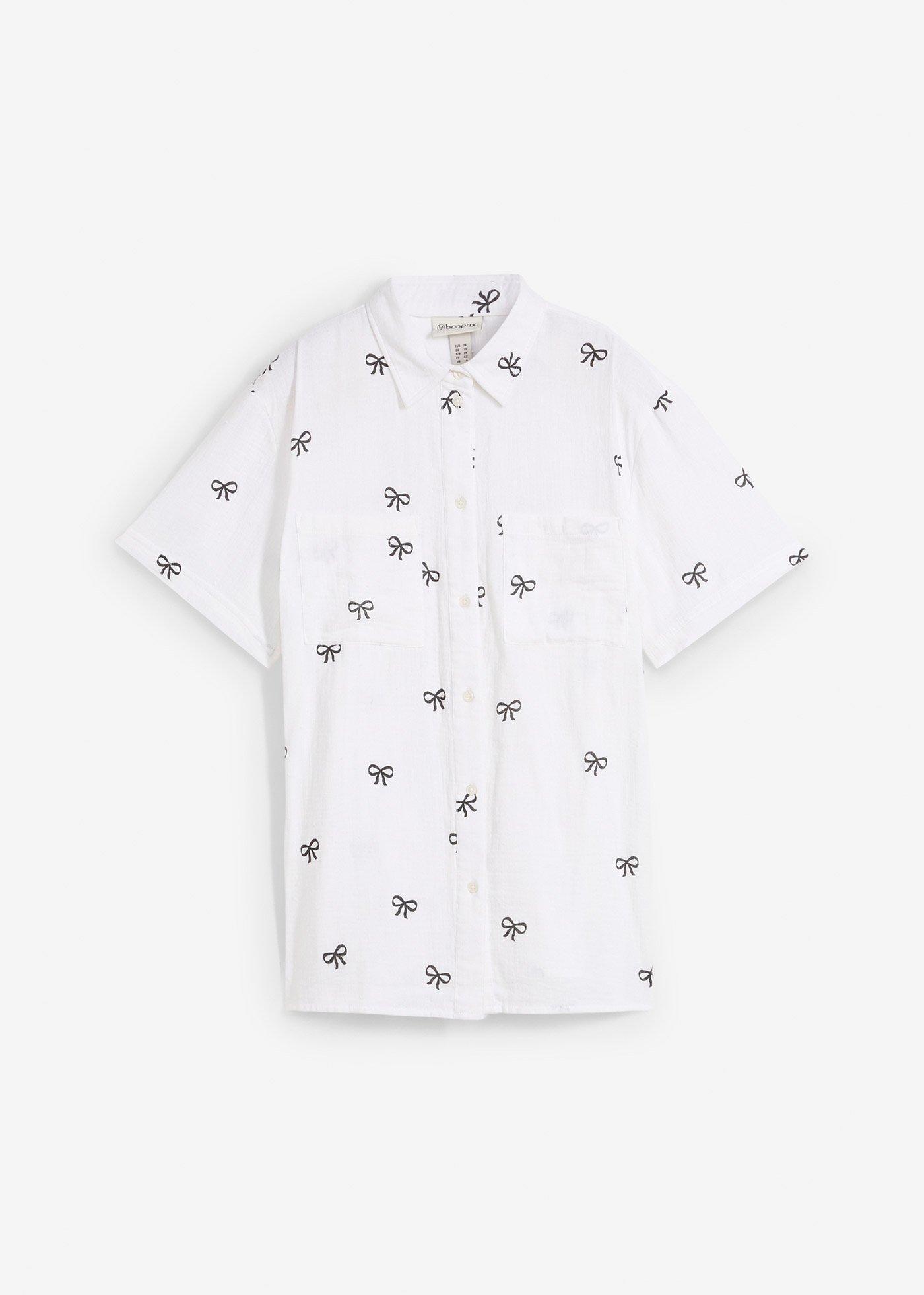 Camicia a maniche corte in mussola