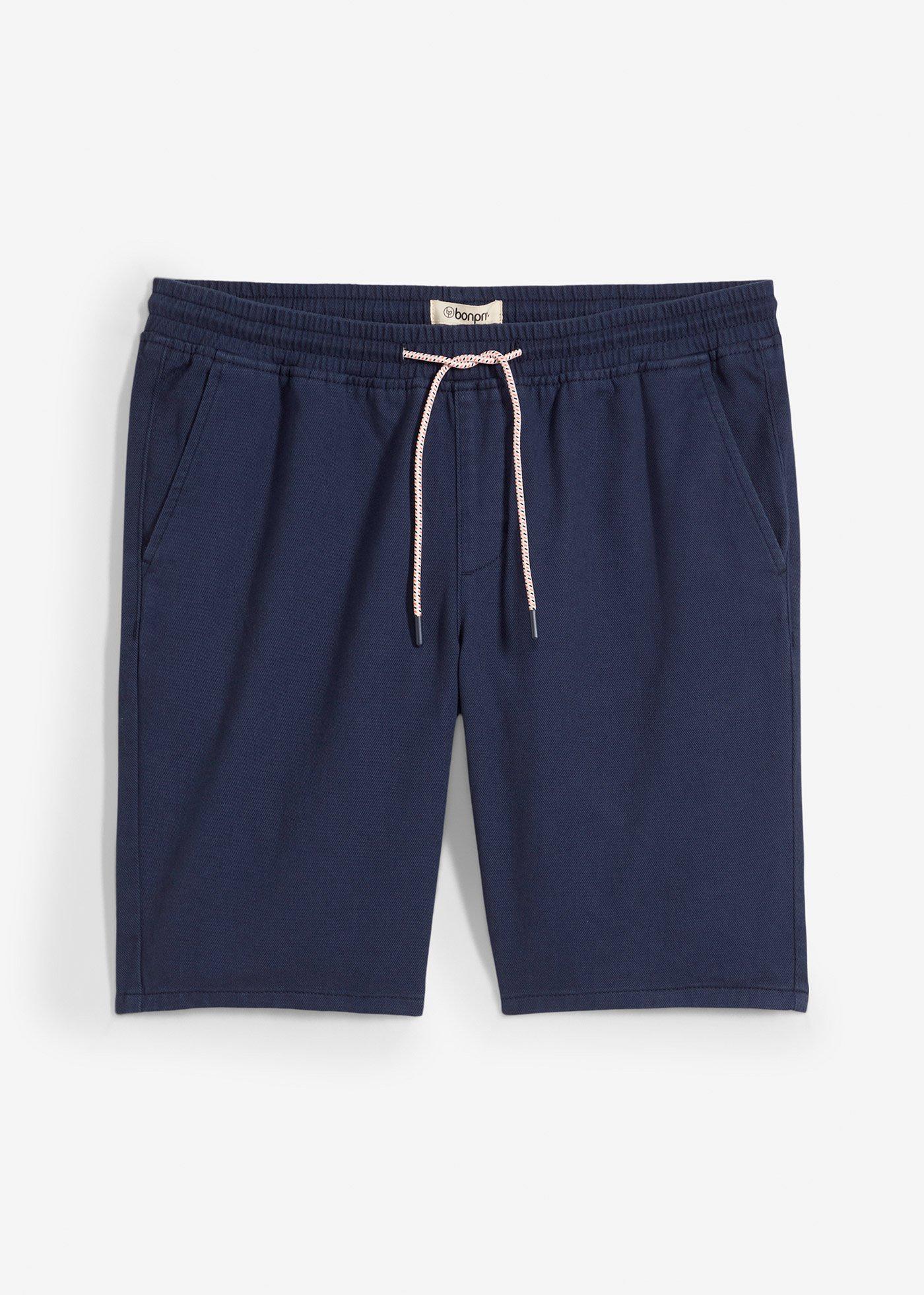 Bermuda con elastico in vita in puro cotone, regular fit