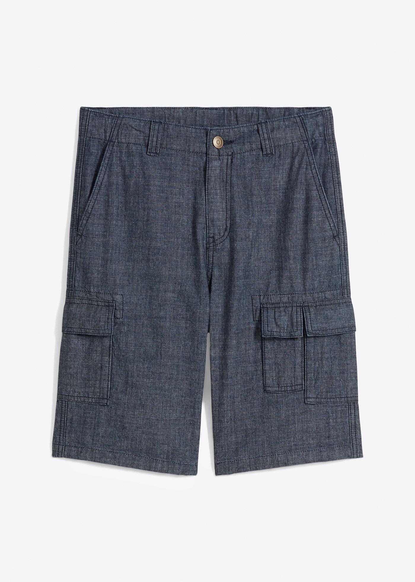 Bermuda cargo in chambray, regular fit