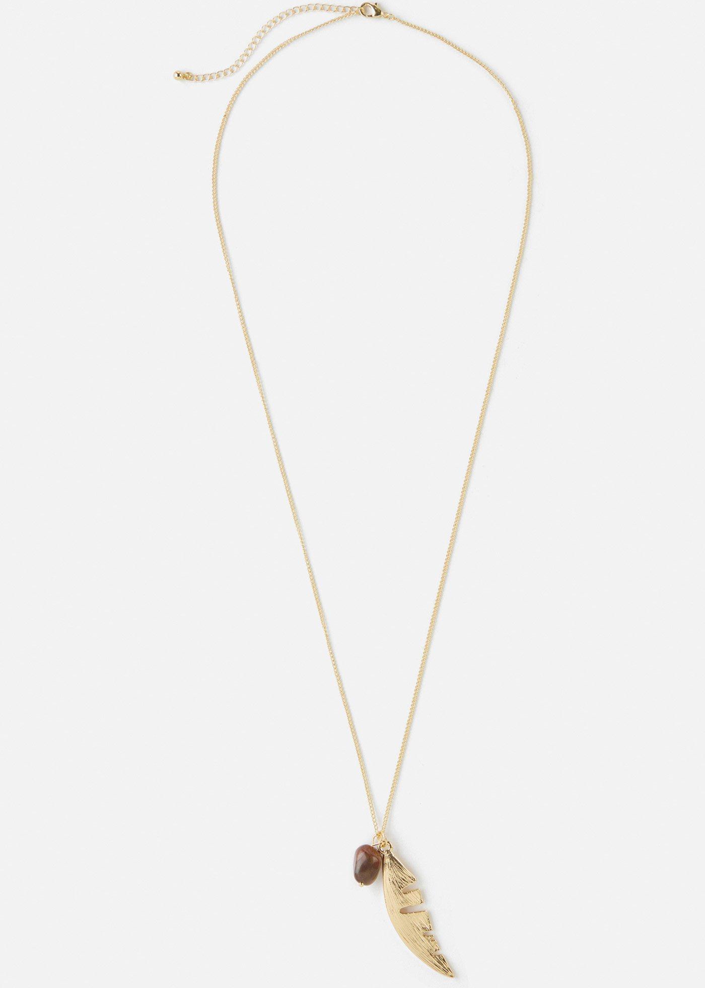 Collana con ciondolo a forma di piuma