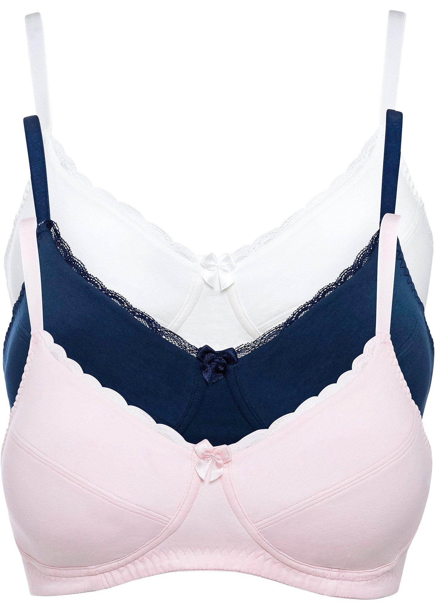 Reggiseno senza ferretto  con cotone (pacco da 3)