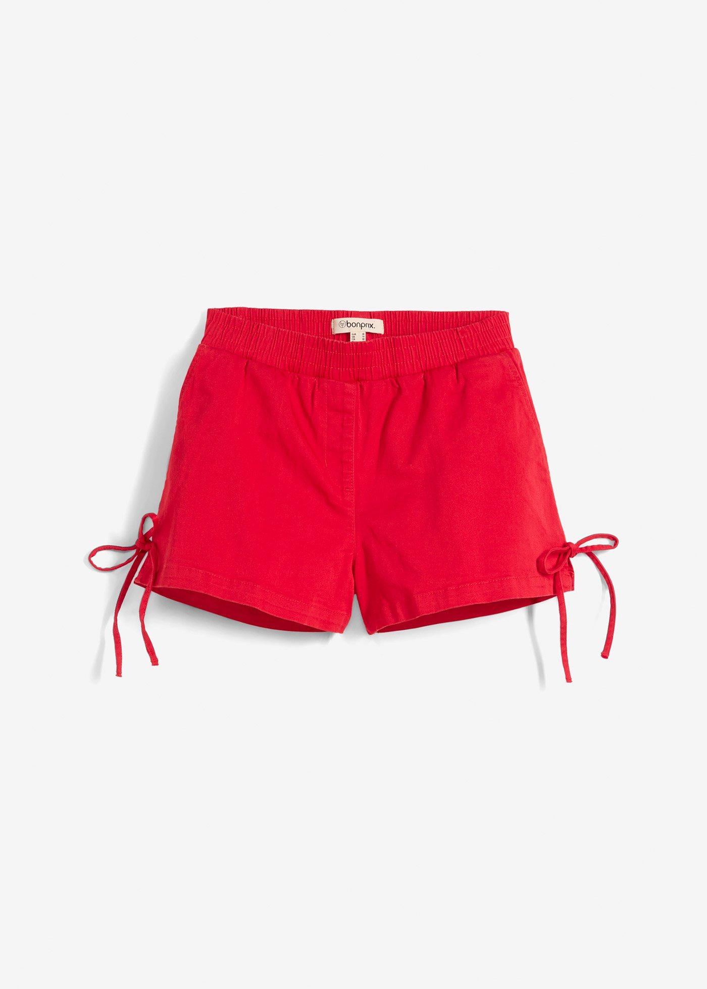 Shorts in misto cotone elasticizzato con elastico in vita