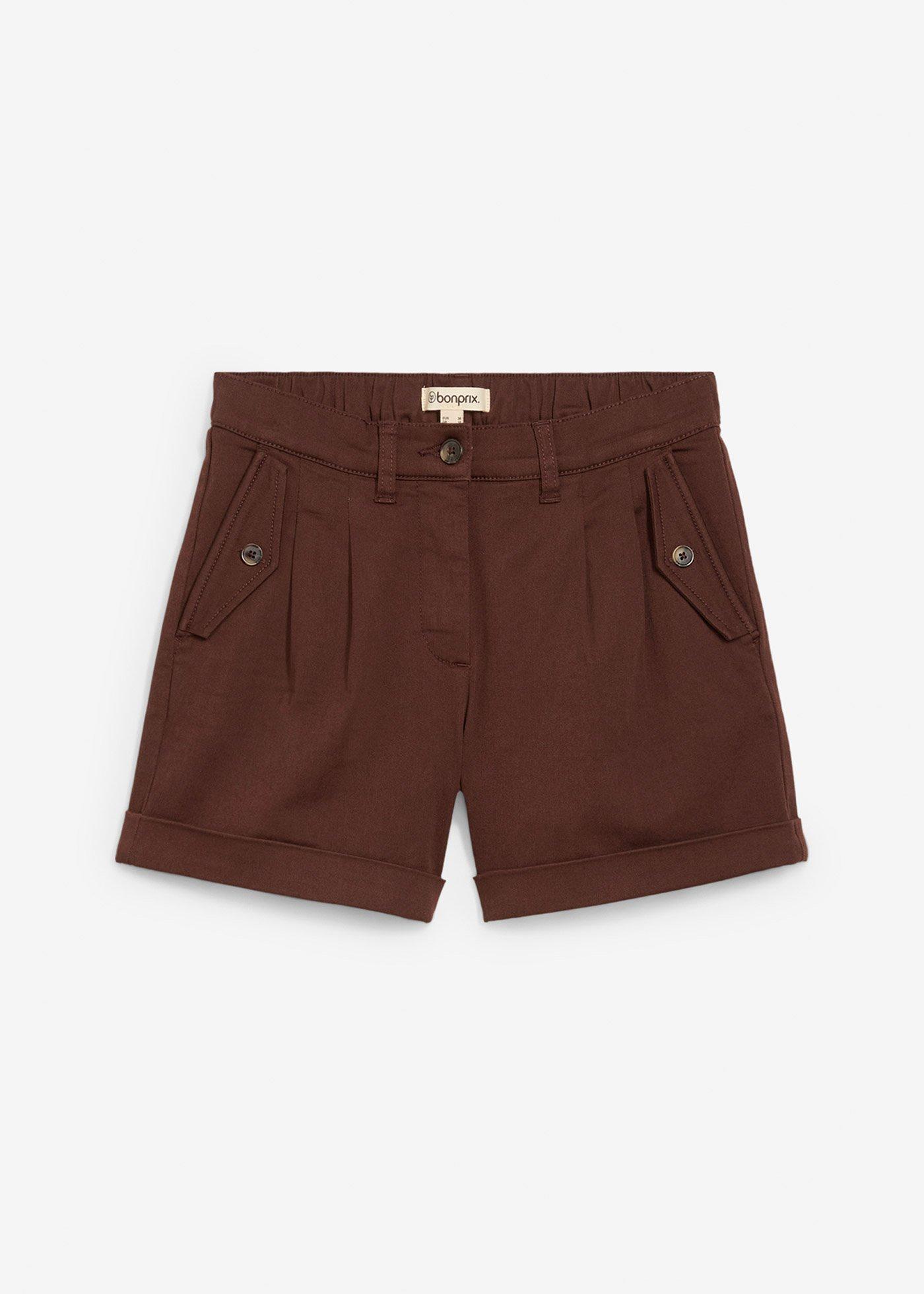 Shorts in twill a vita alta