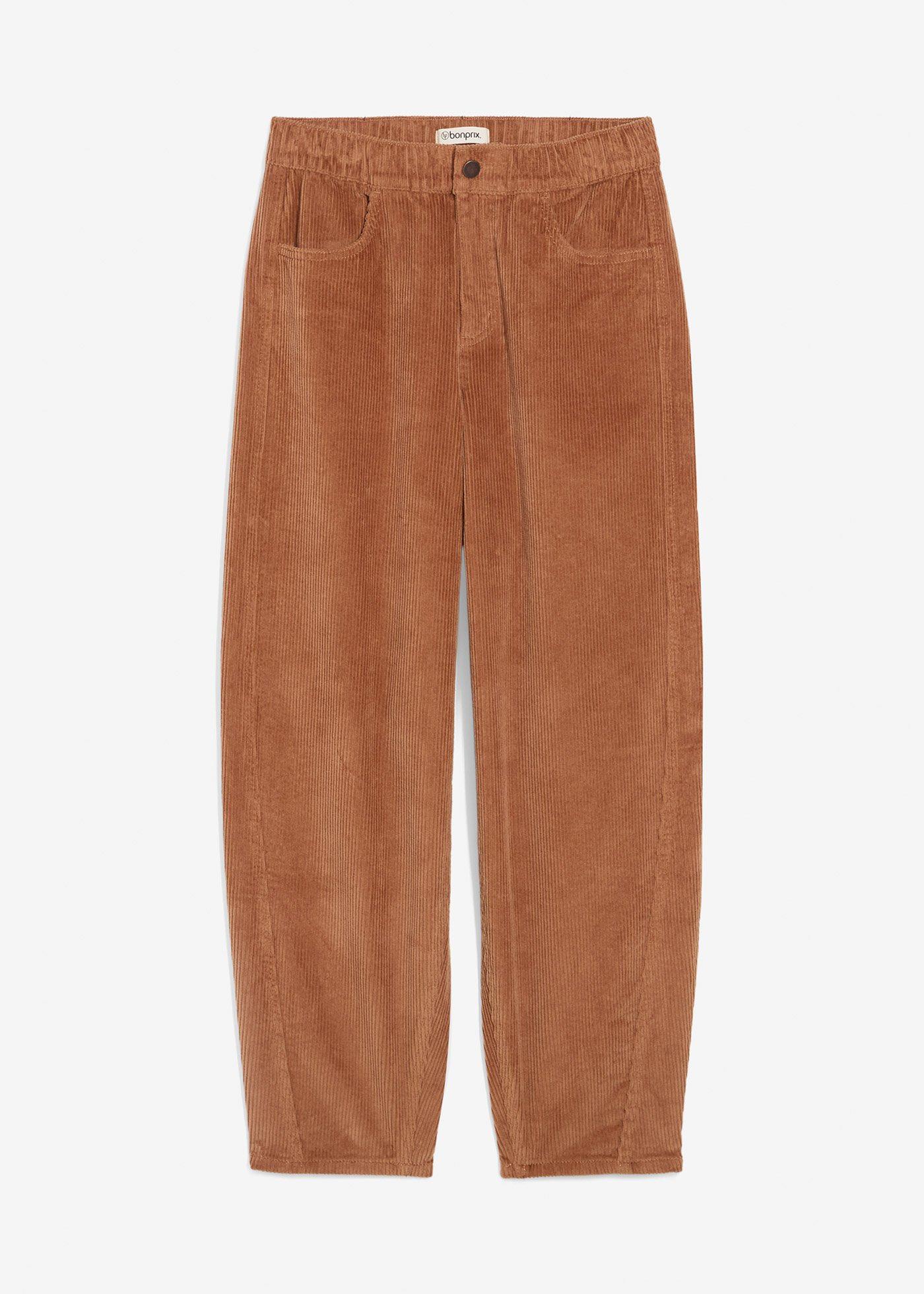 Pantaloni modello barrel in velluto a coste