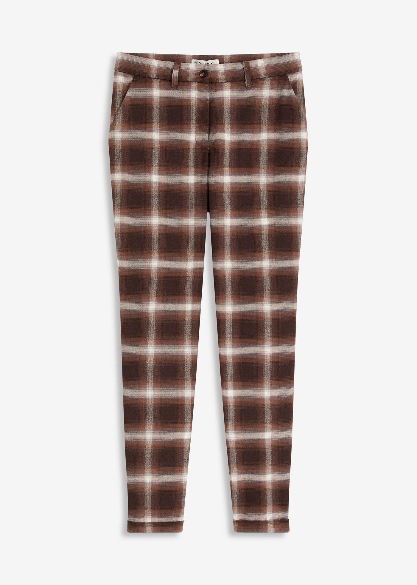 Pantaloni a quadri con risvolto