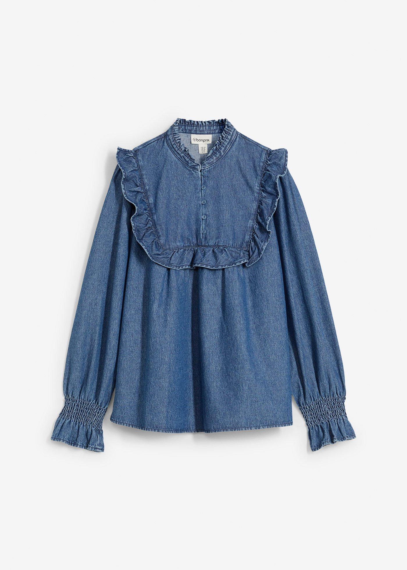 Camicia di jeans con ruches