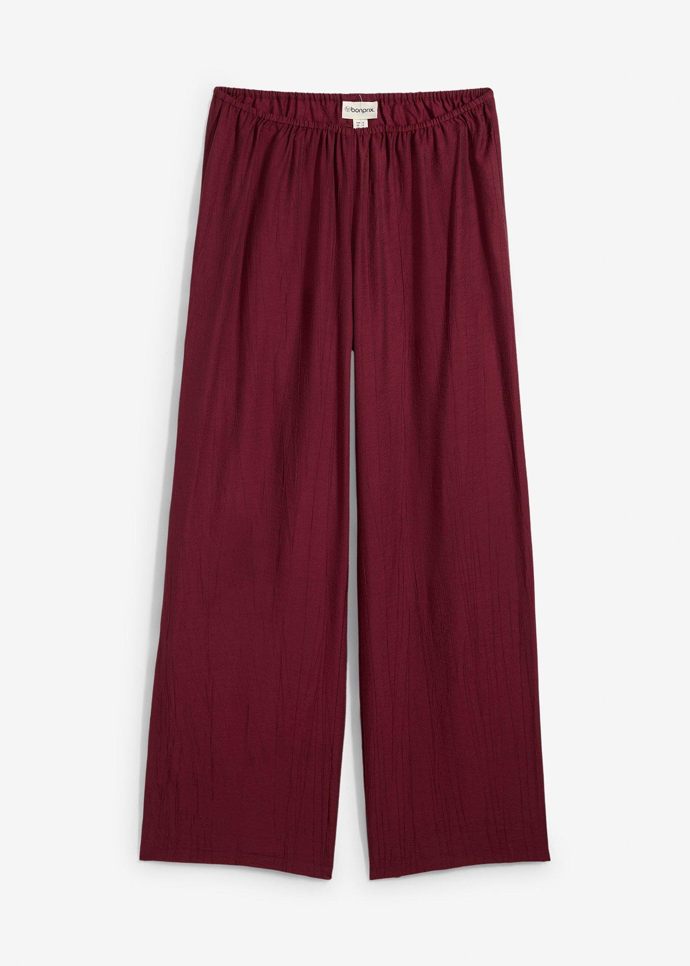 Pantaloni con elastico in vita in misto viscosa operato