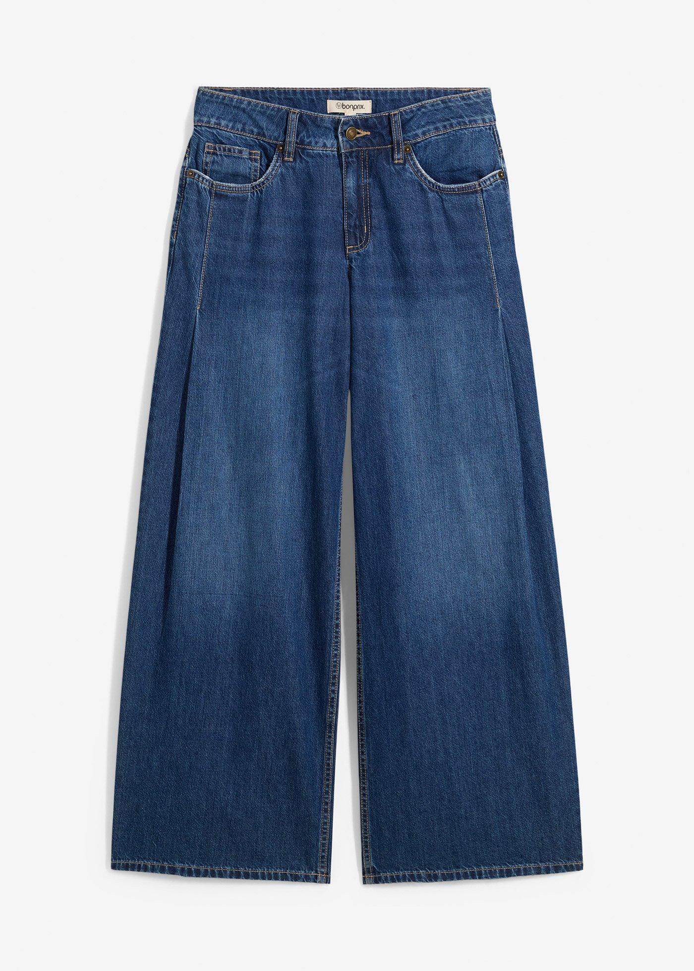 Jeans wide leg, vita media