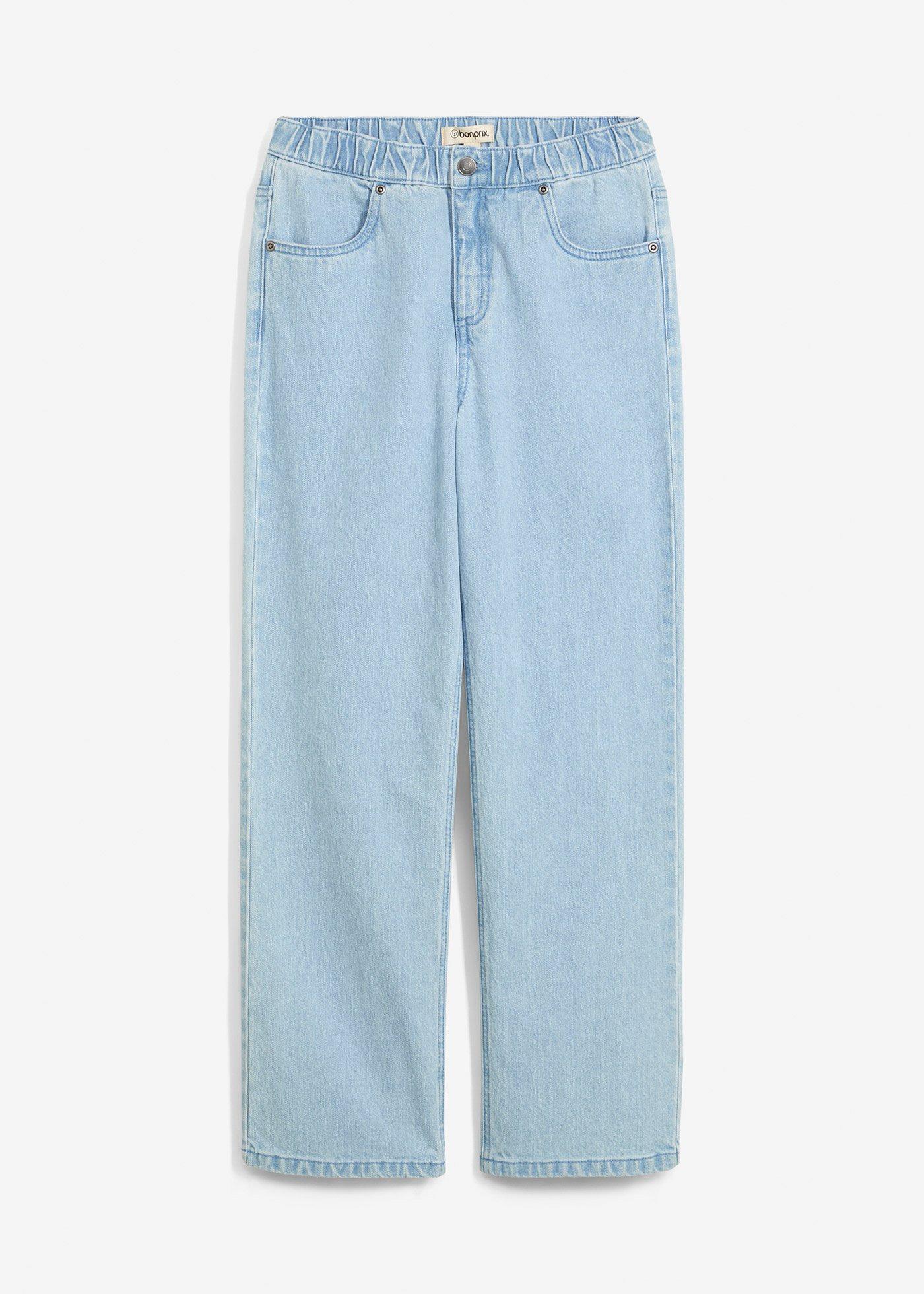Jeans loose fit con elastico in vita, straight