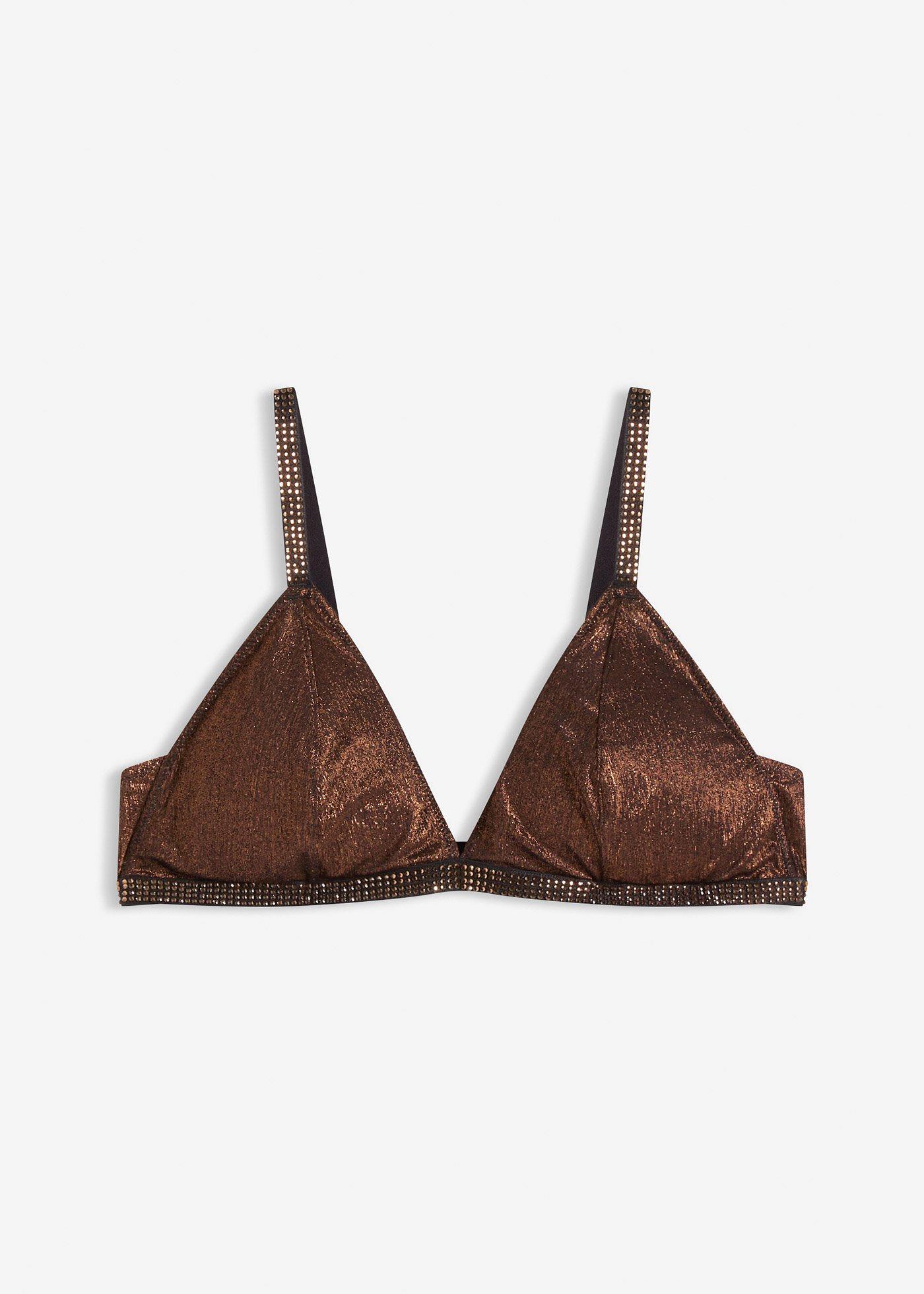 Bralette a triangolo in tessuto glitterato
