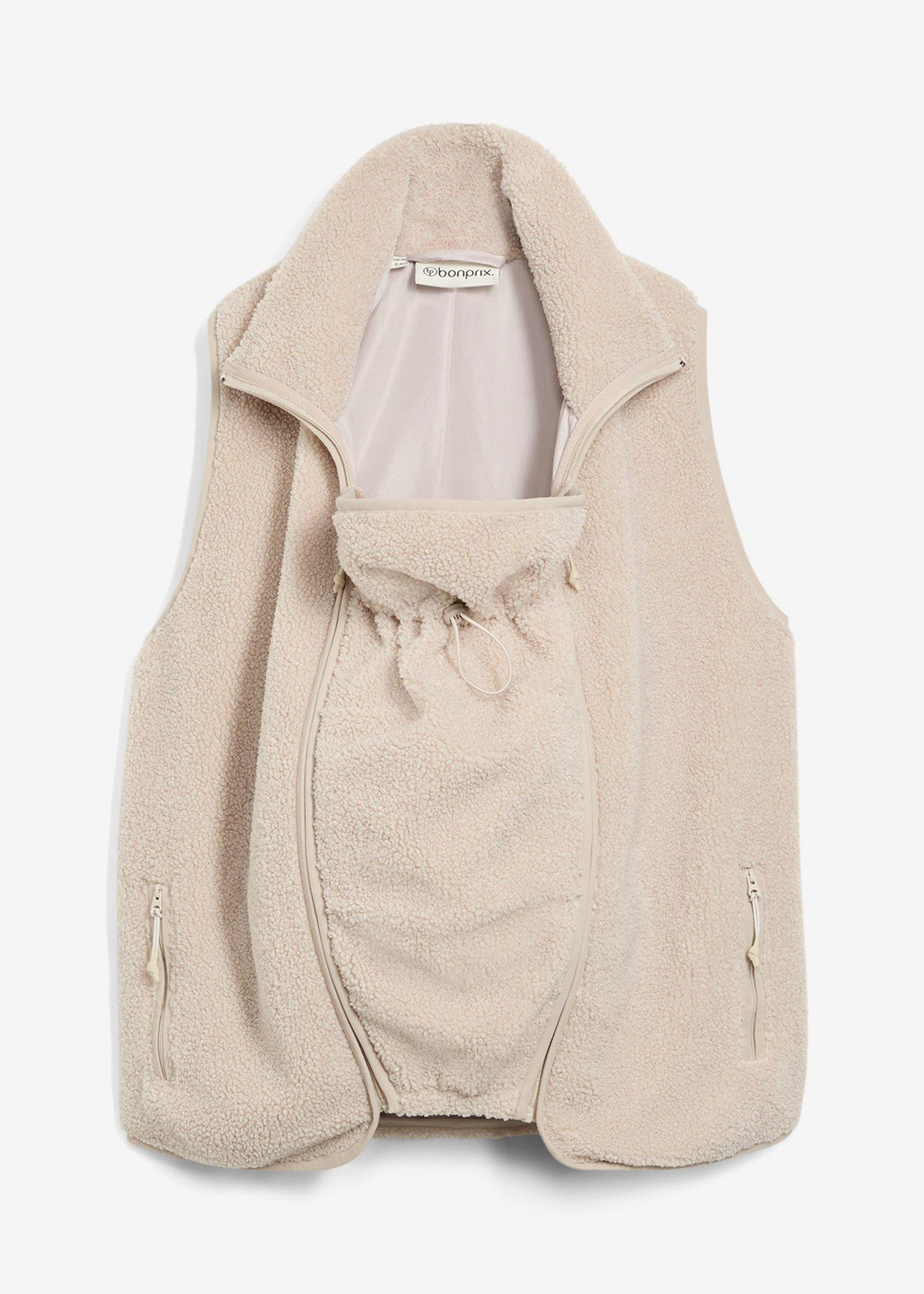 Gilet prémaman 3 in 1 in soffice teddy con inserto babywearing