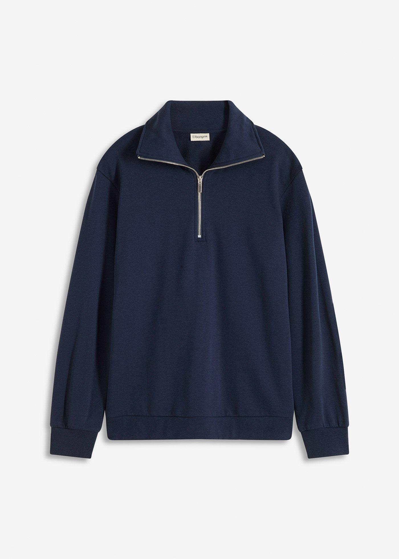Felpa oversize con mezza zip