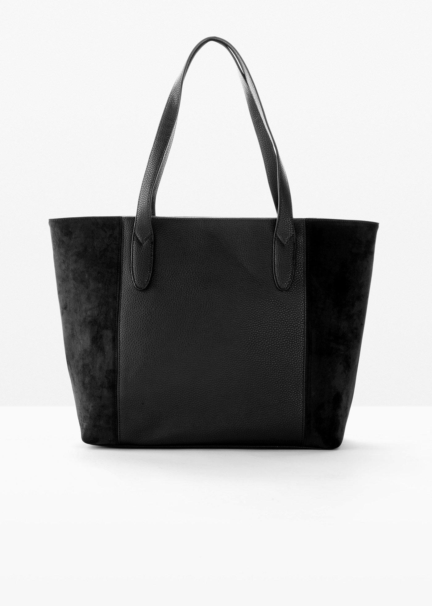 Borsa shopper grande in materiali misti
