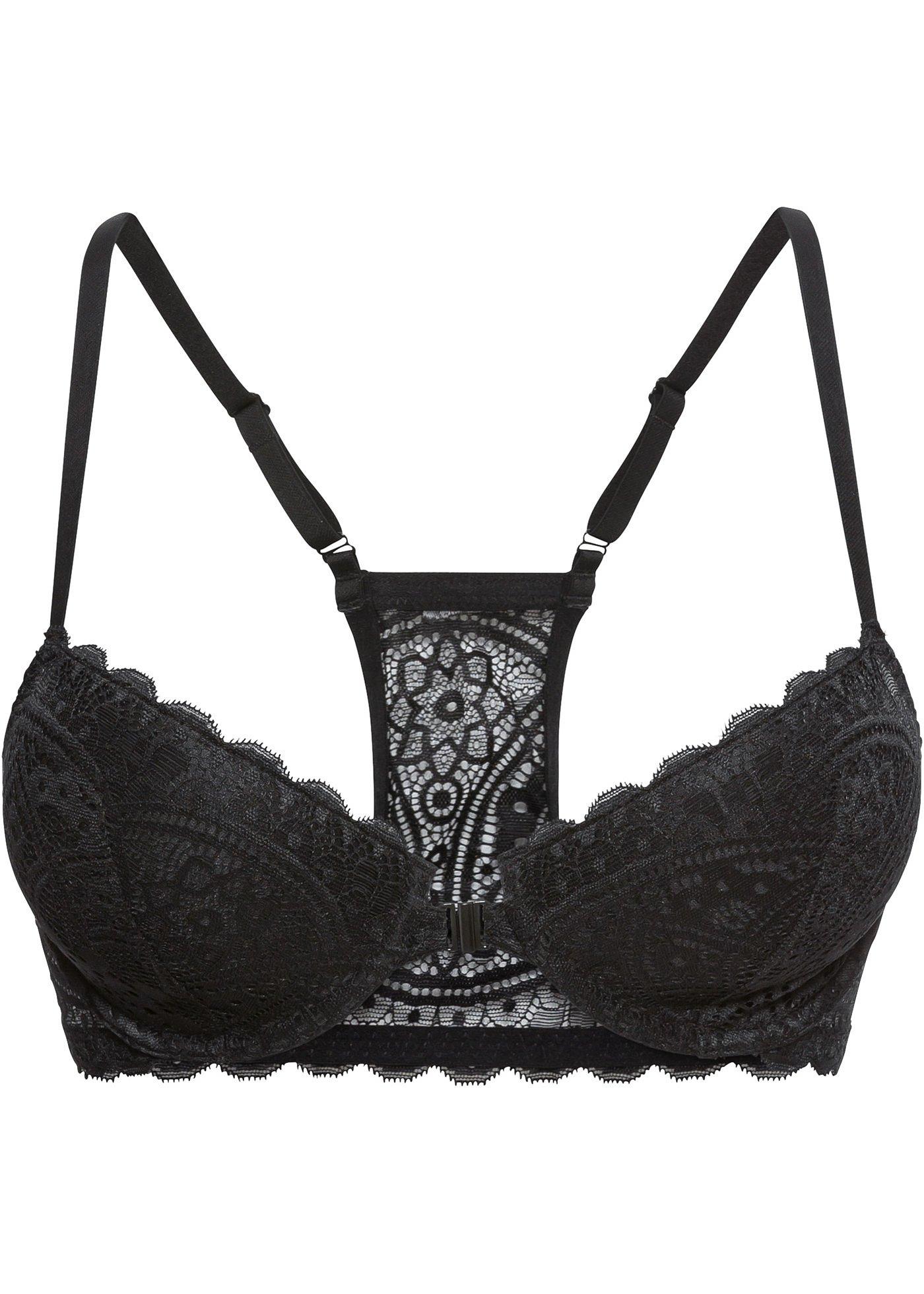 Reggiseno imbottito con spalline olimpioniche e chiusura anteriore