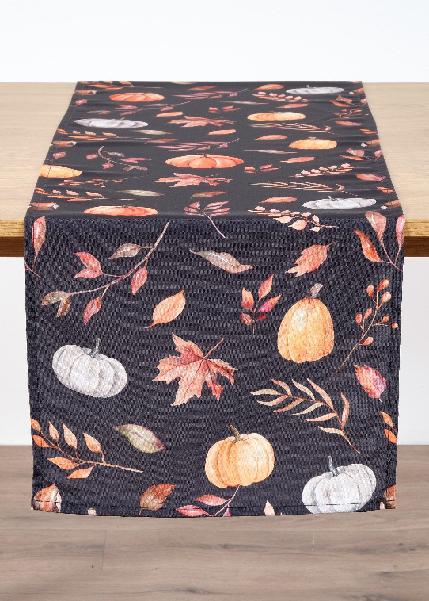 Runner da tavola idrorepellente con motivo a zucche