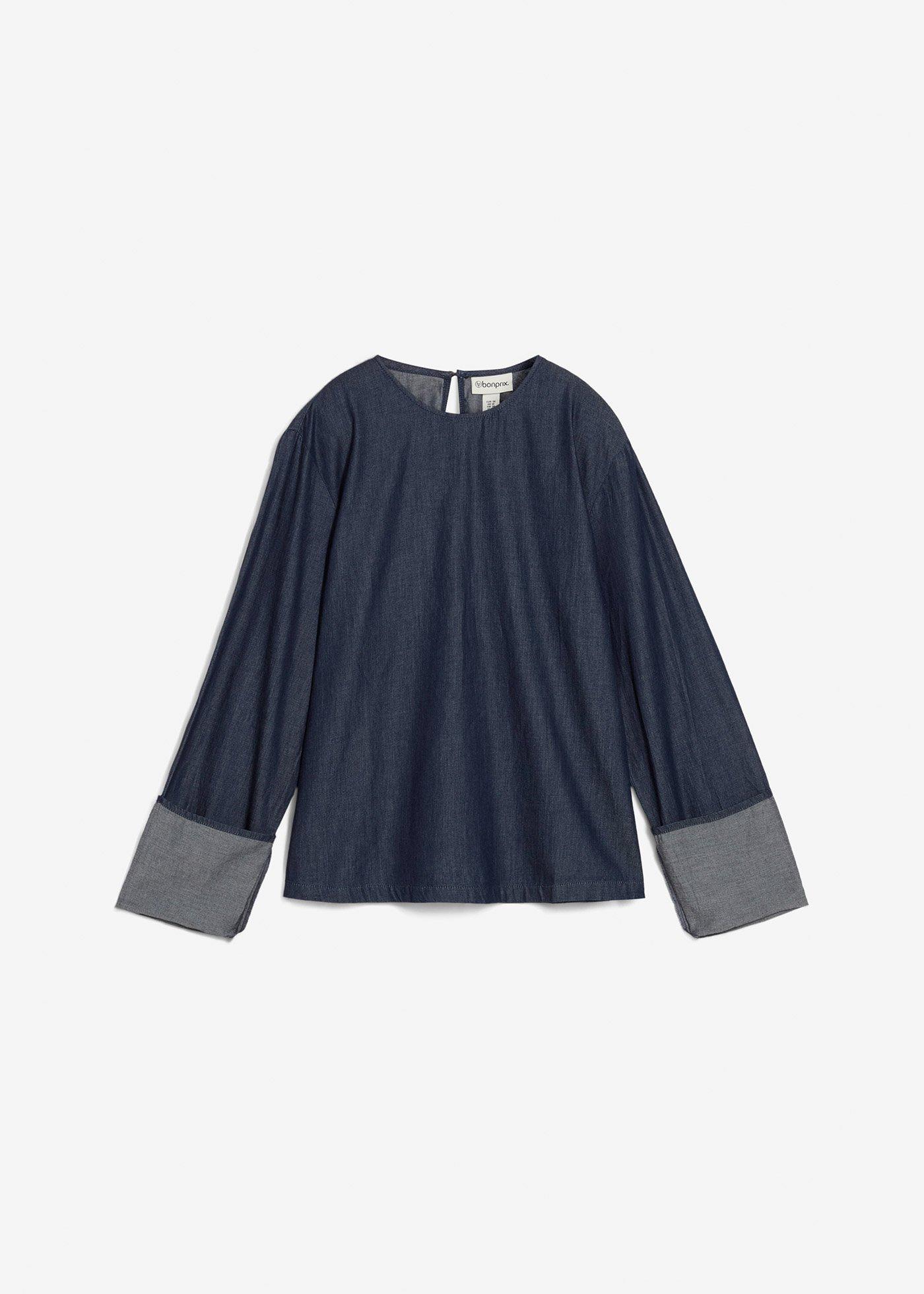 Blusa di jeans a maniche larghe