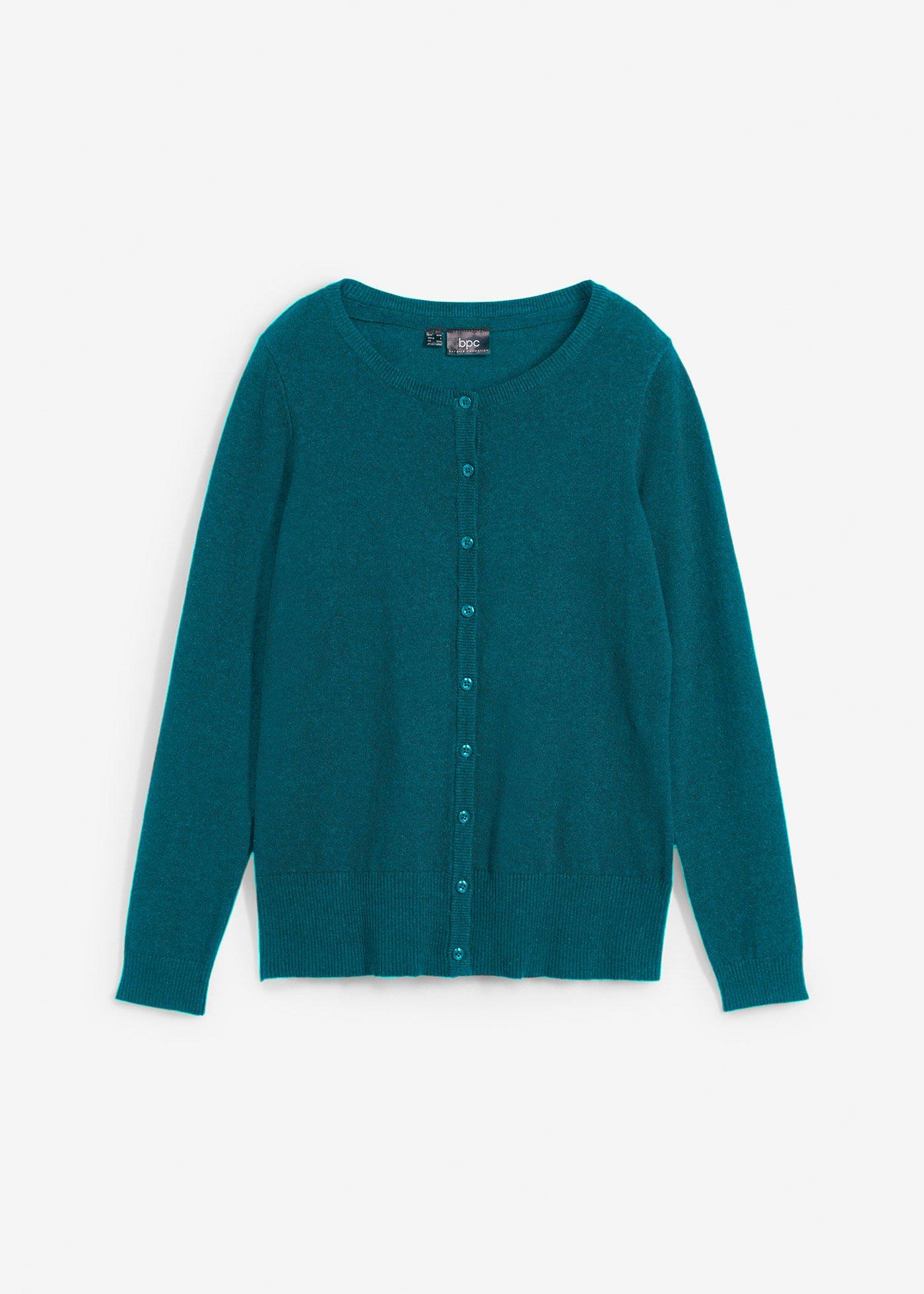 Cardigan in maglia fine con cotone riciclato