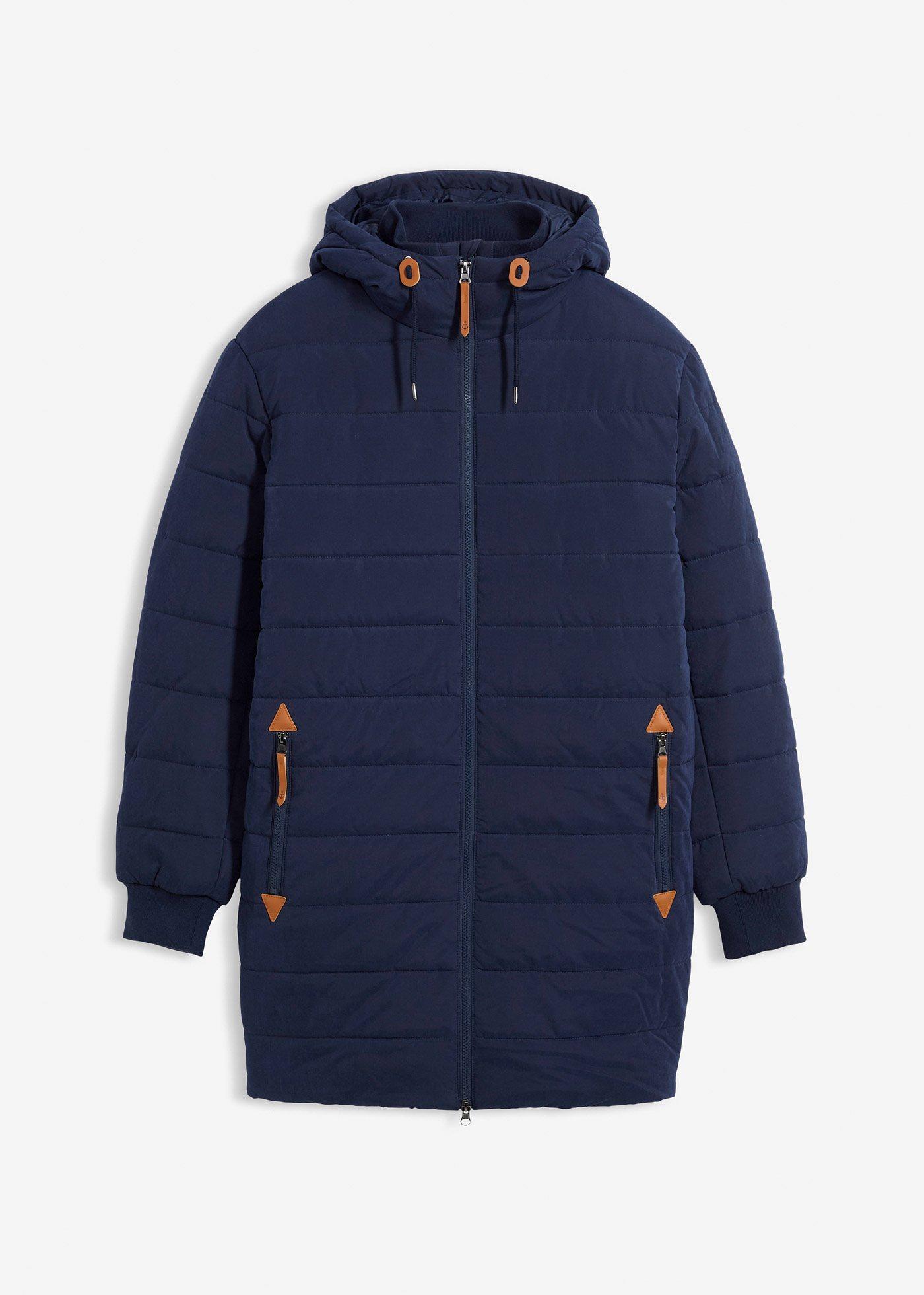 Parka trapuntato e imbottito con cappuccio e dettagli in similpelle