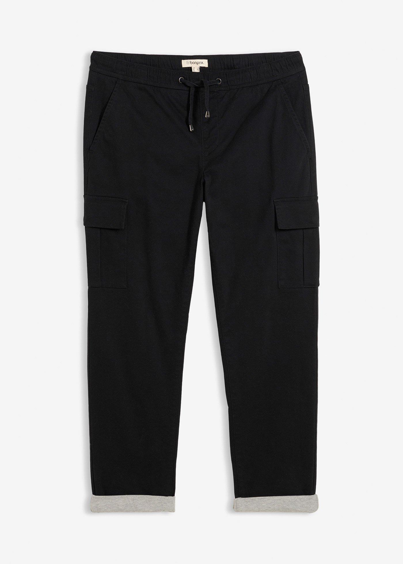 Pantaloni termici tapered con elastico in vita, relaxed fit