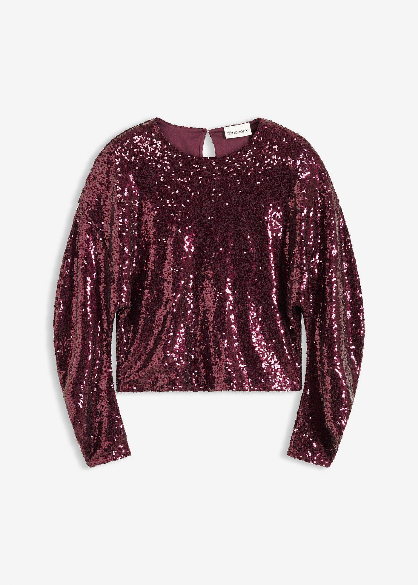 Maglia a maniche lunghe con paillettes