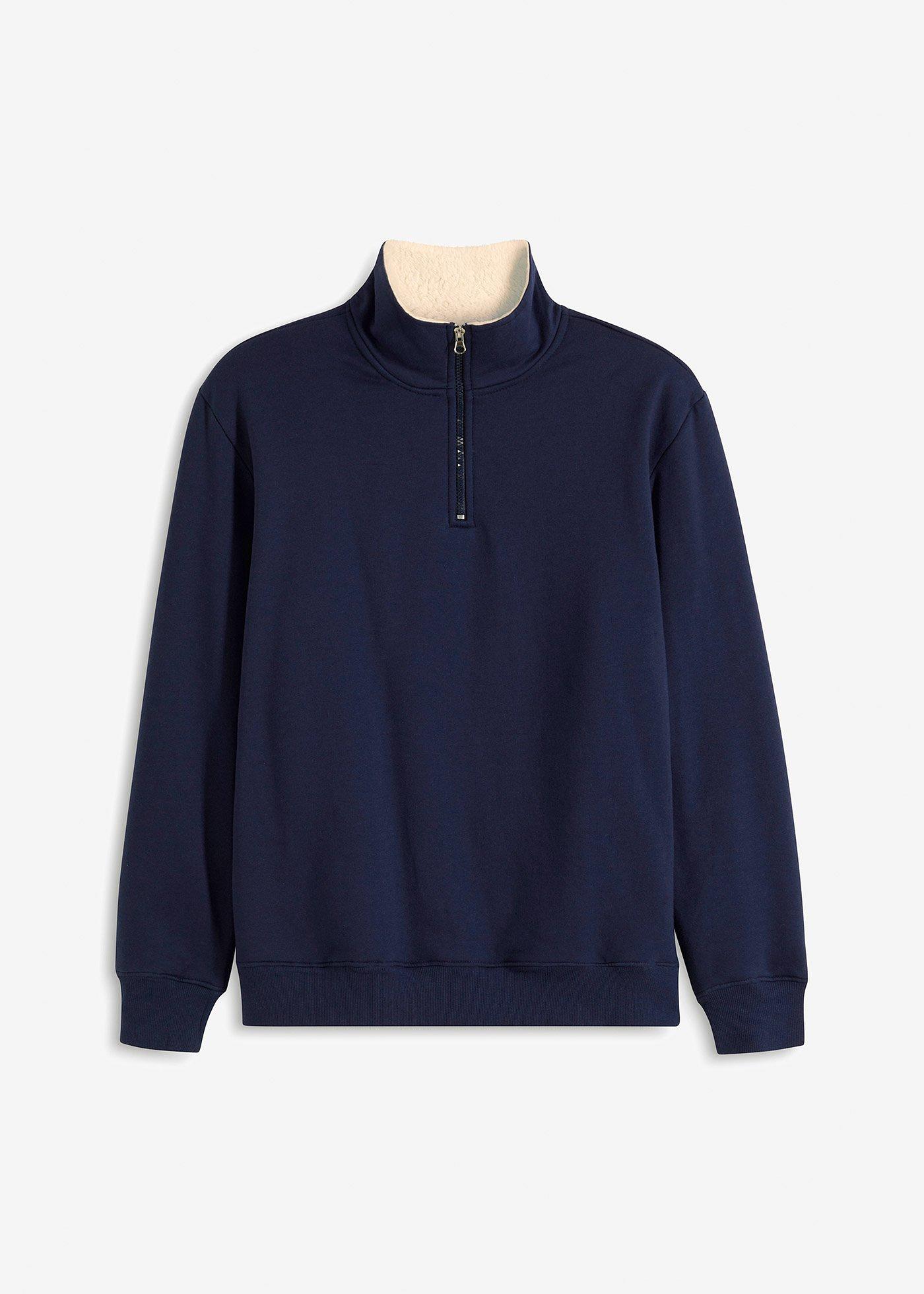 Felpa termica con zip e fodera calda