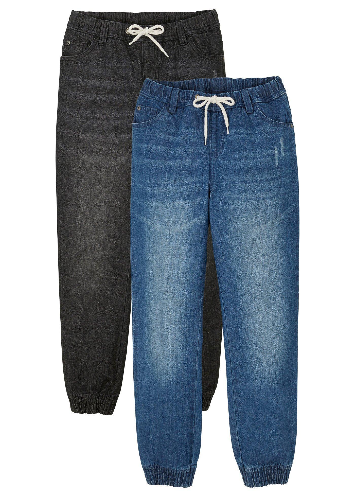 Jeans in misto cotone con elastico in vita, regular fit (pacco da 2)