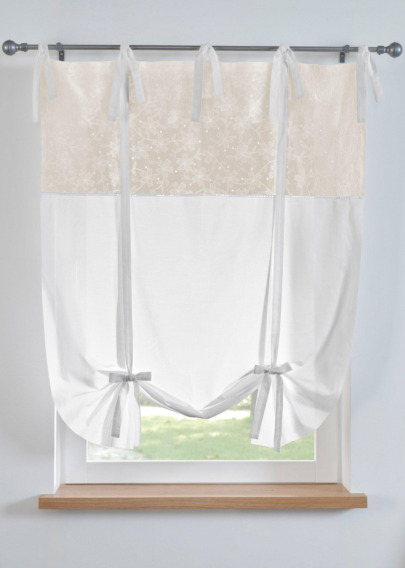 Tenda a pacchetto ricamata con fiocchi