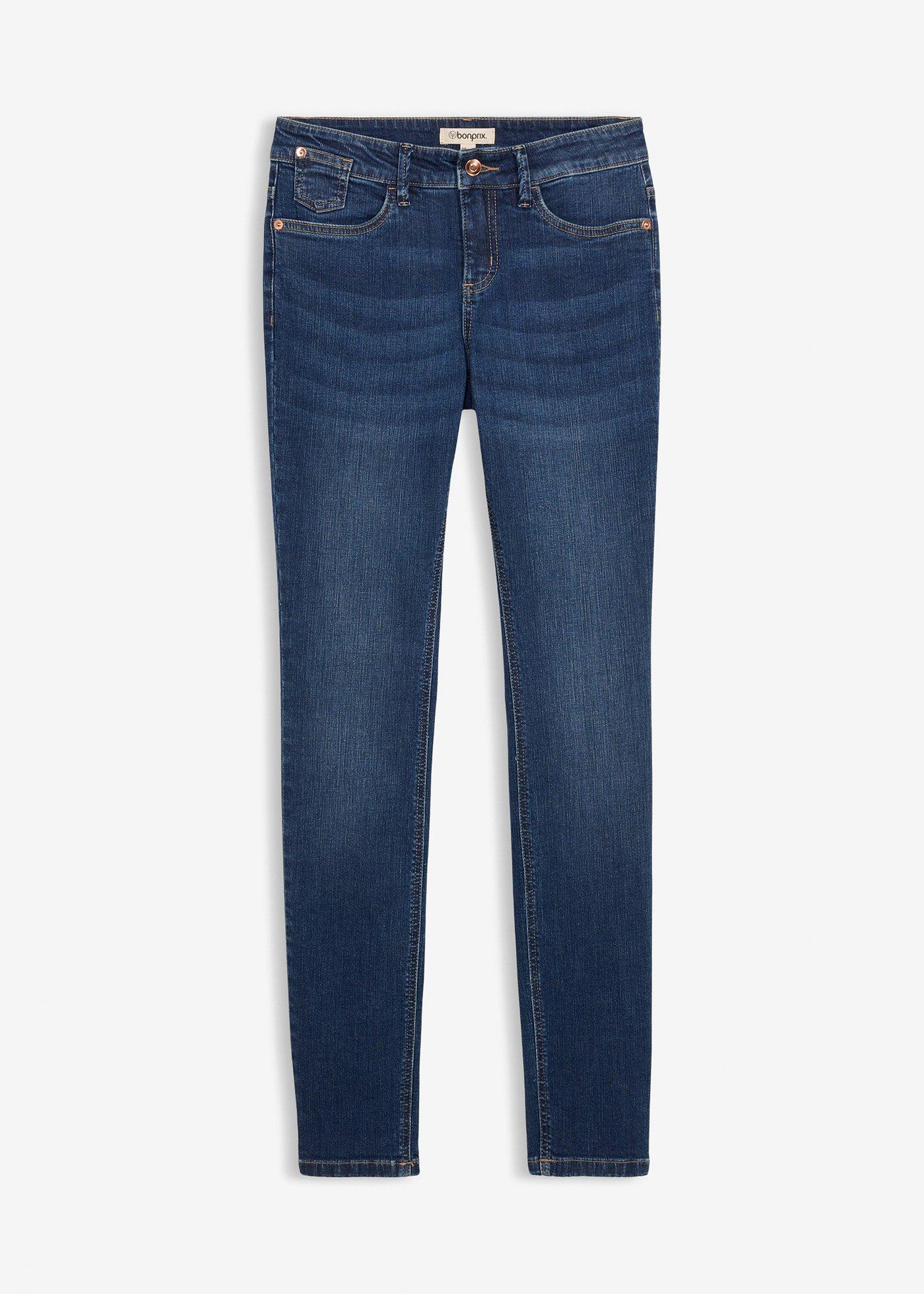 Jeans skinny in cotone biologico, vita media