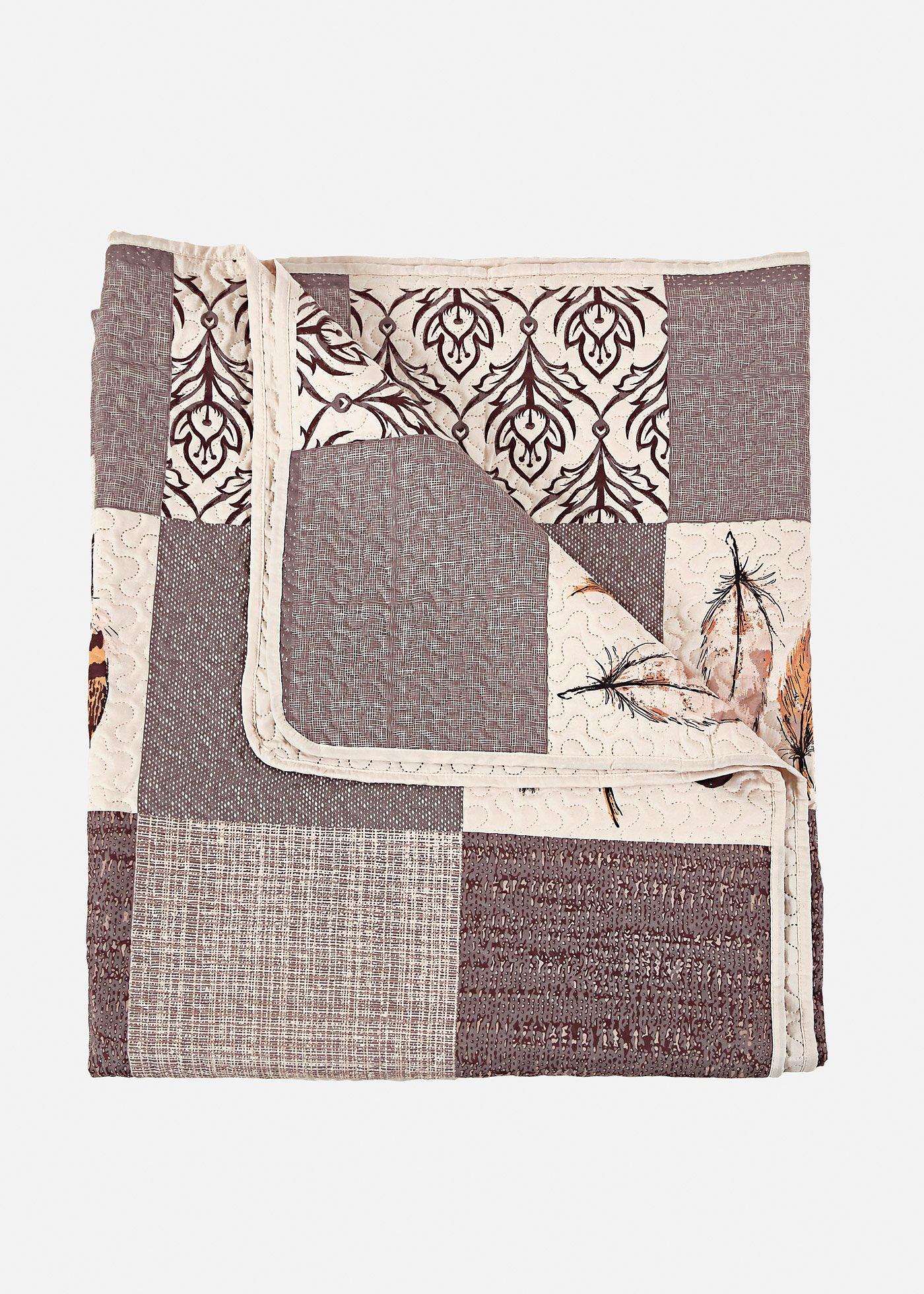 Copriletto con stampa patchwork