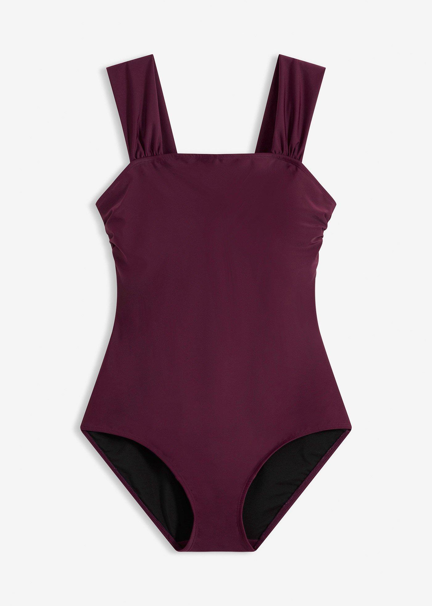 Costume intero con effetto modellante medio e spalline larghe