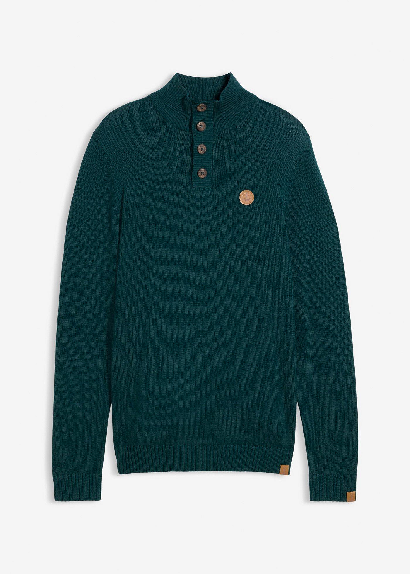 Maglione con bottoni in misto cotone morbido