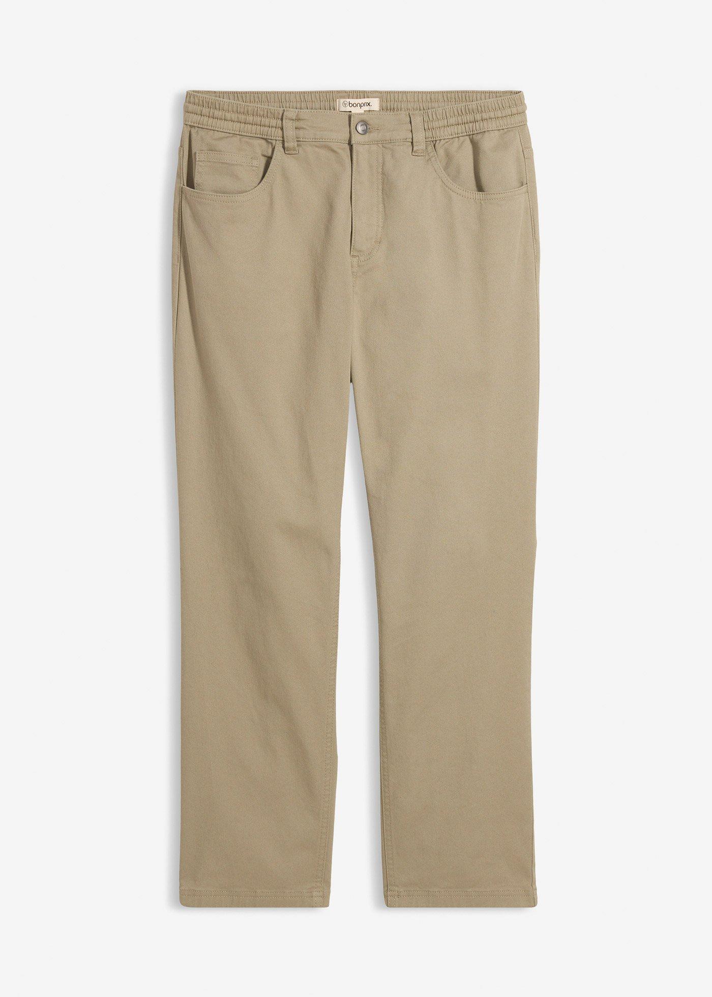 Pantaloni relaxed fit elasticizzati con elastico in vita, straight