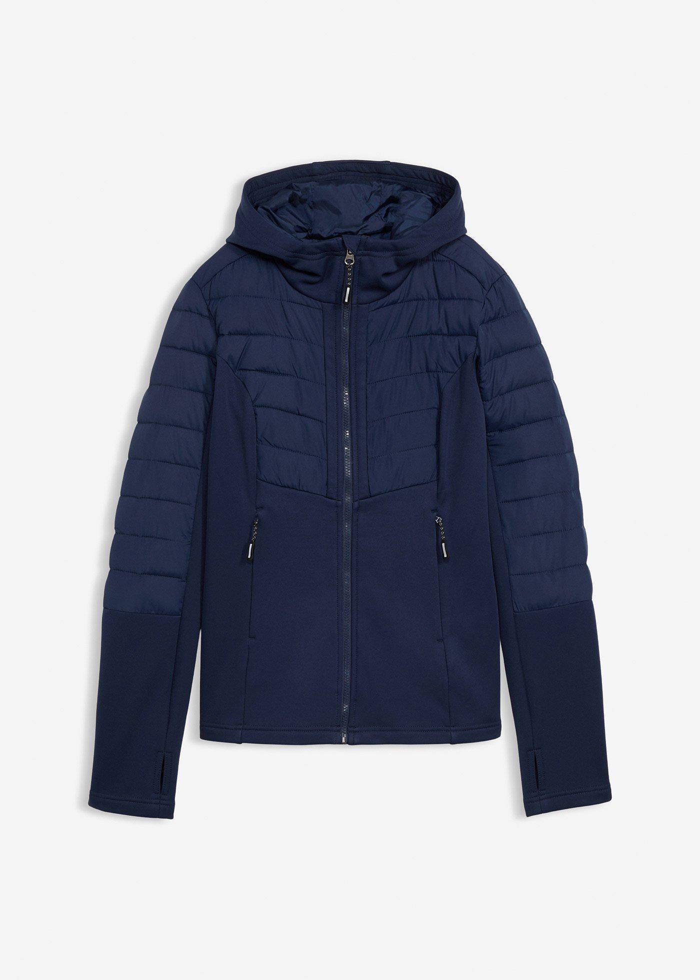 Giacca ibrida idrorepellente con inserti in softshell e trapuntati