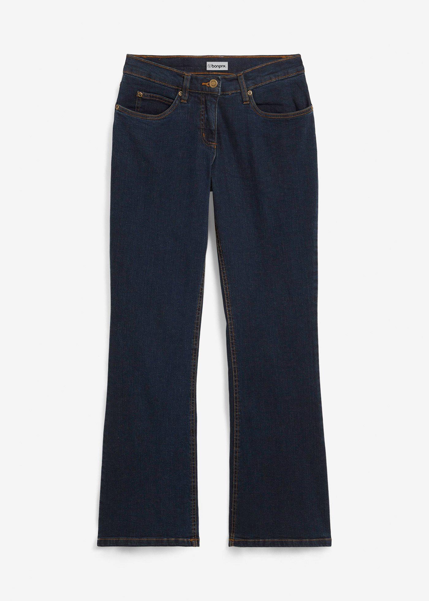 Jeans bootcut elasticizzati, vita alta