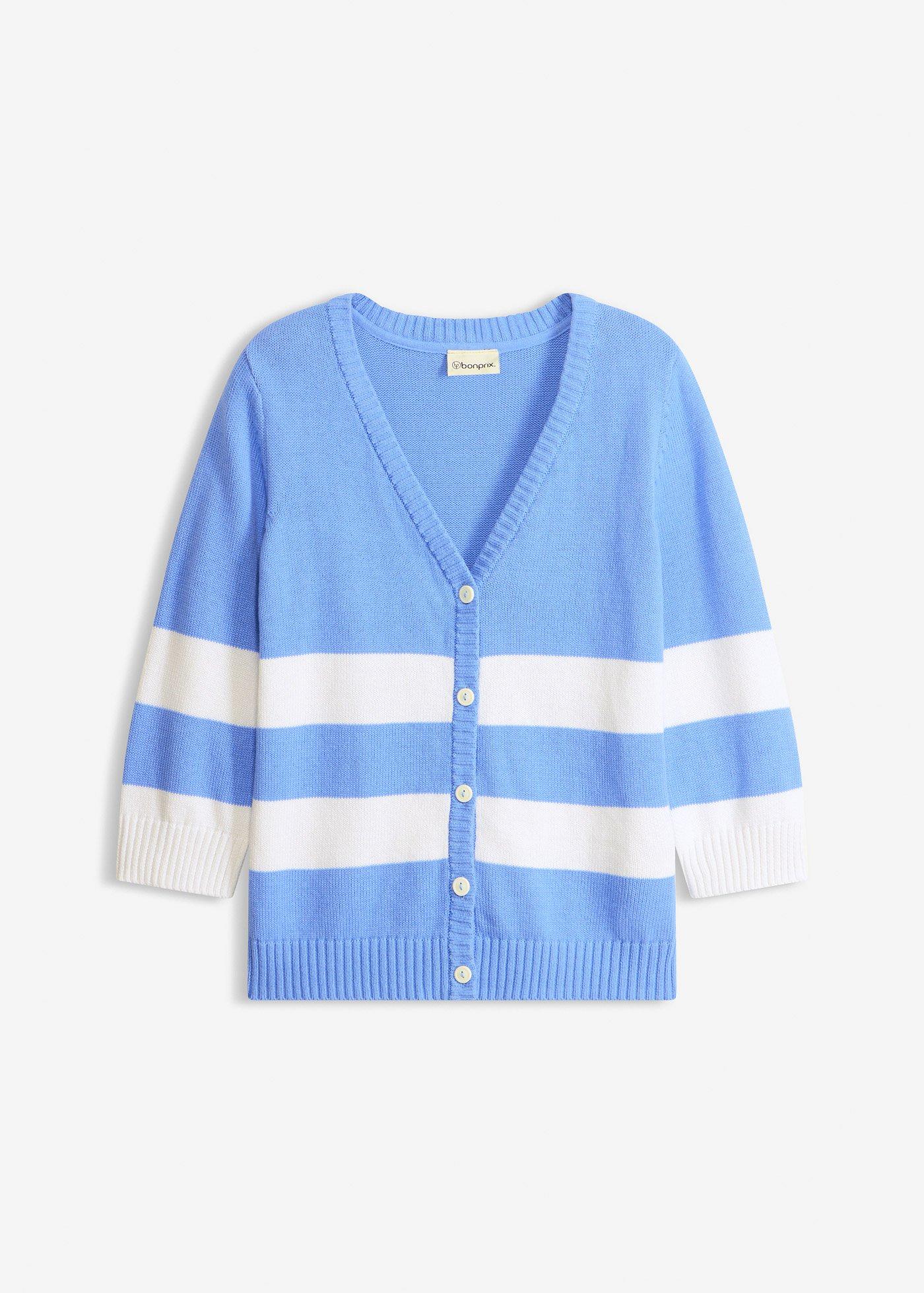 Cardigan in maglia di cotone a righe