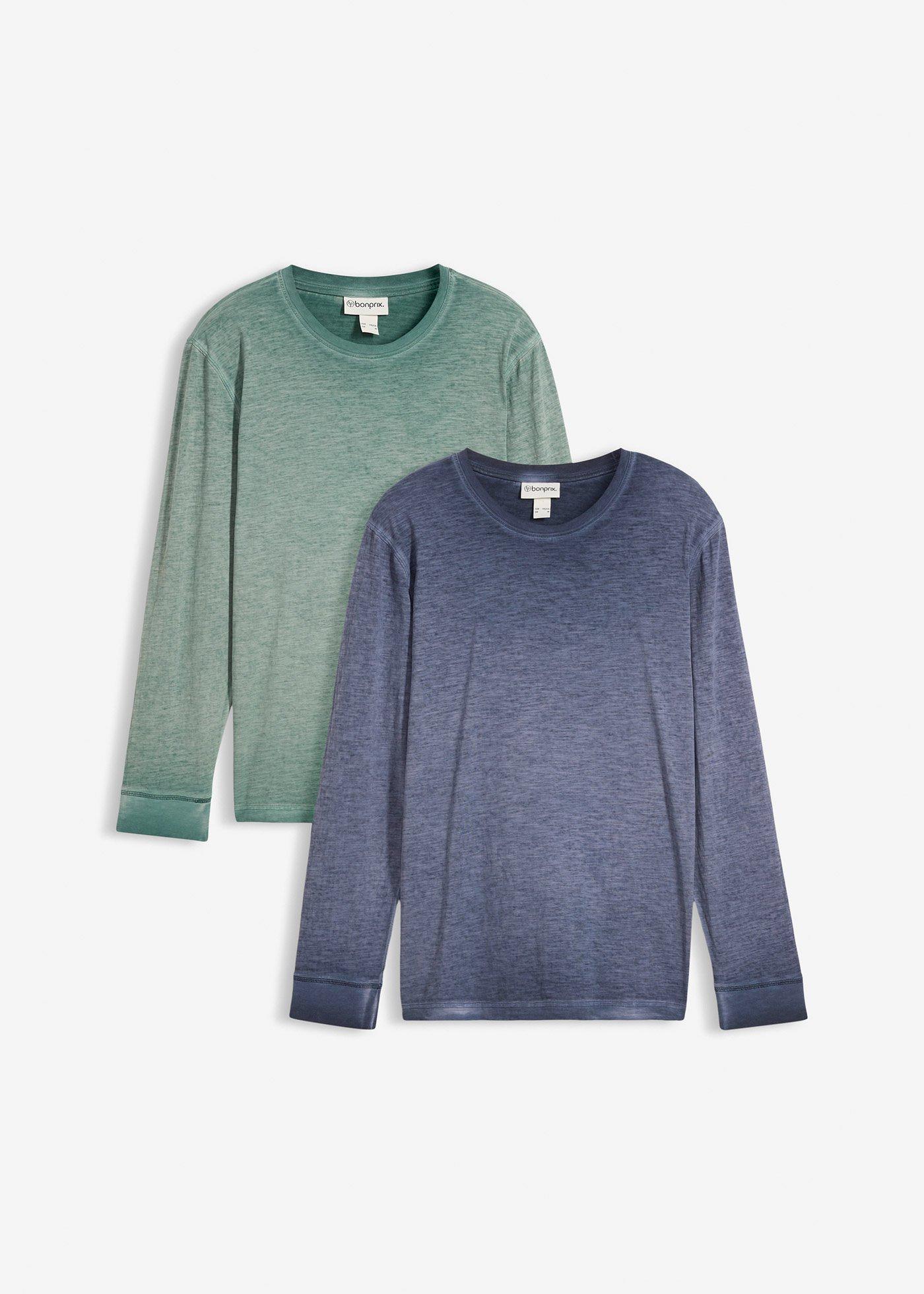 Maglia a maniche lunghe in cotone biologico (pacco da 2)