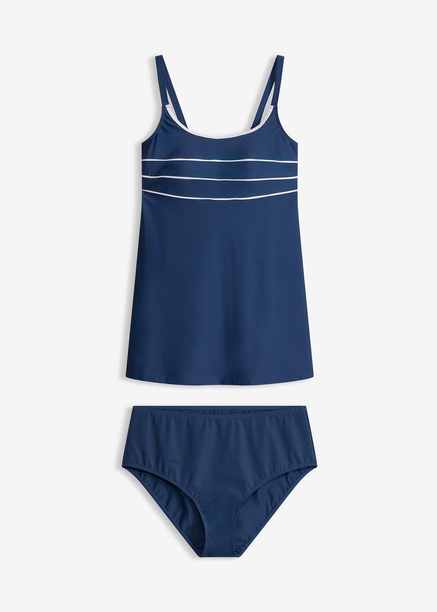 Tankini lungo con cuciture decorative (set 2 pezzi)